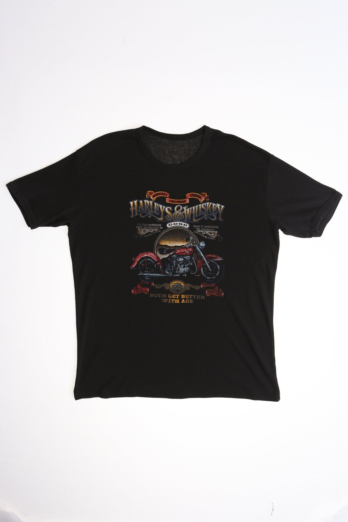 Biker Black Graphic Shirt Harley's and Whiskey's Both Get Better with Age
