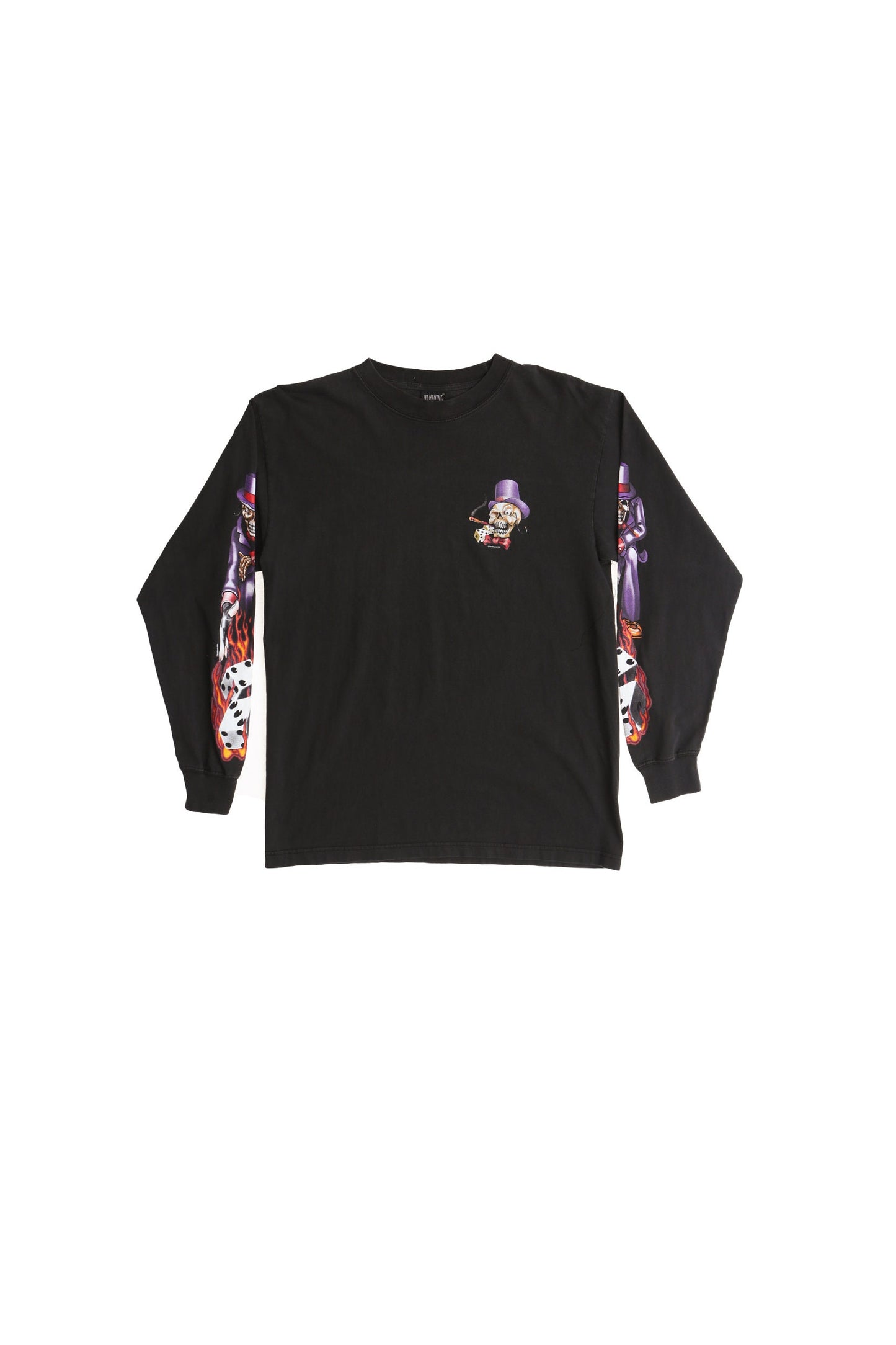 Skull Joker Log Sleeve Black Graphic Shirt