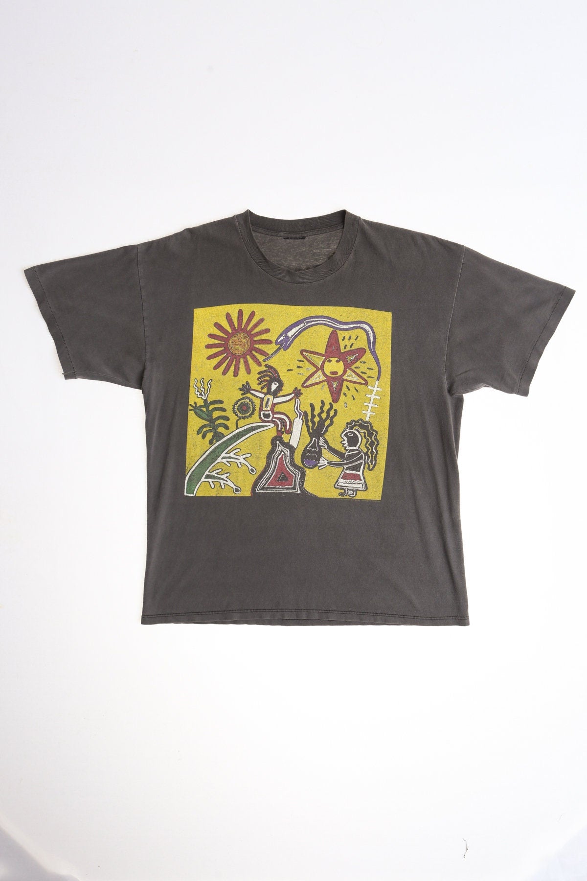Midnight Oil Earth and Sun and Moon Black Graphic Shirt