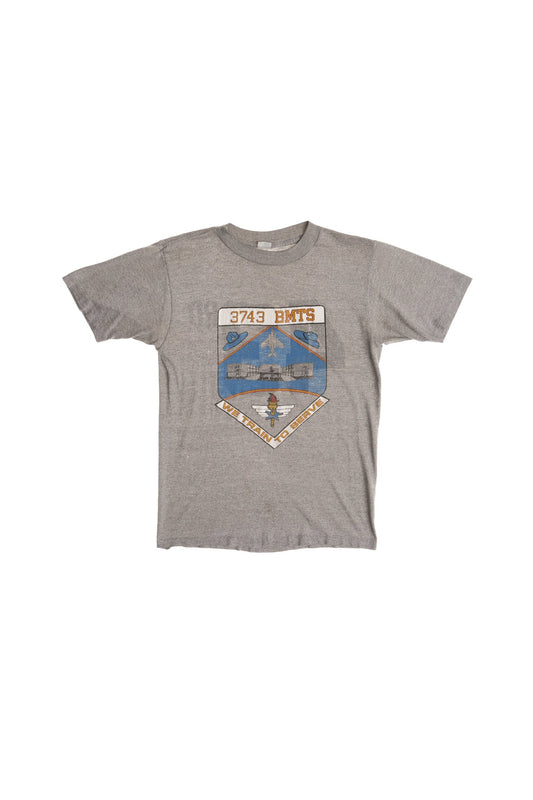 3743 BMTS We Train To Serve Military School Gray Graphic Shirt