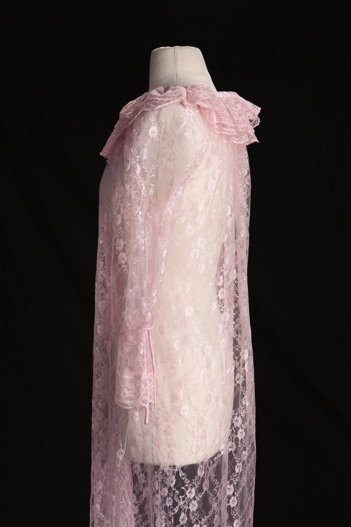 Vintage Pink Nightgown Lace Dress