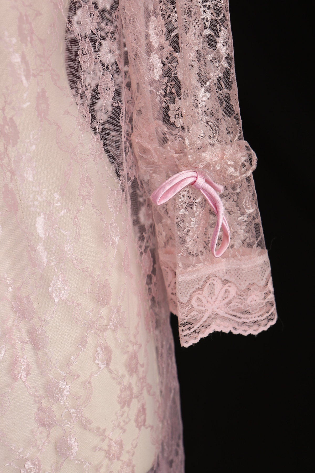Vintage Pink Nightgown Lace Dress