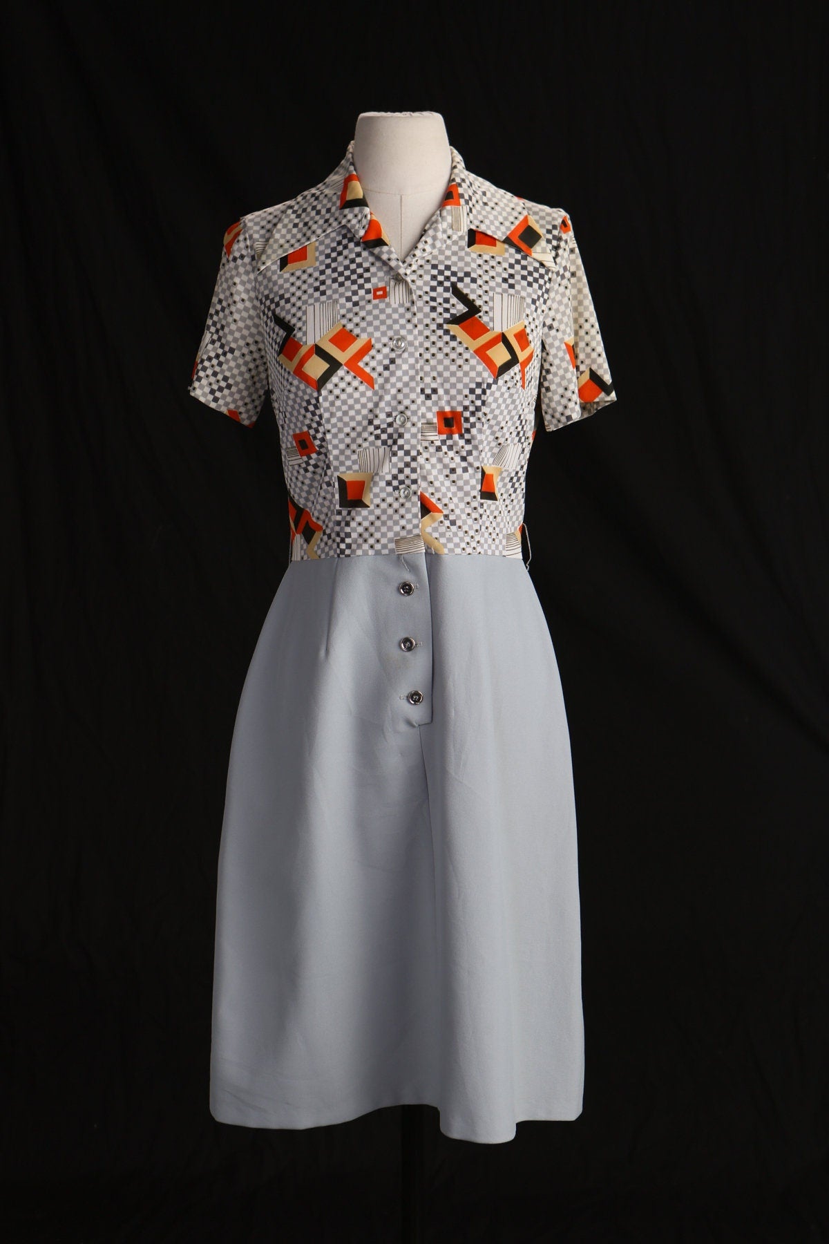 70's Gray Casual Dress