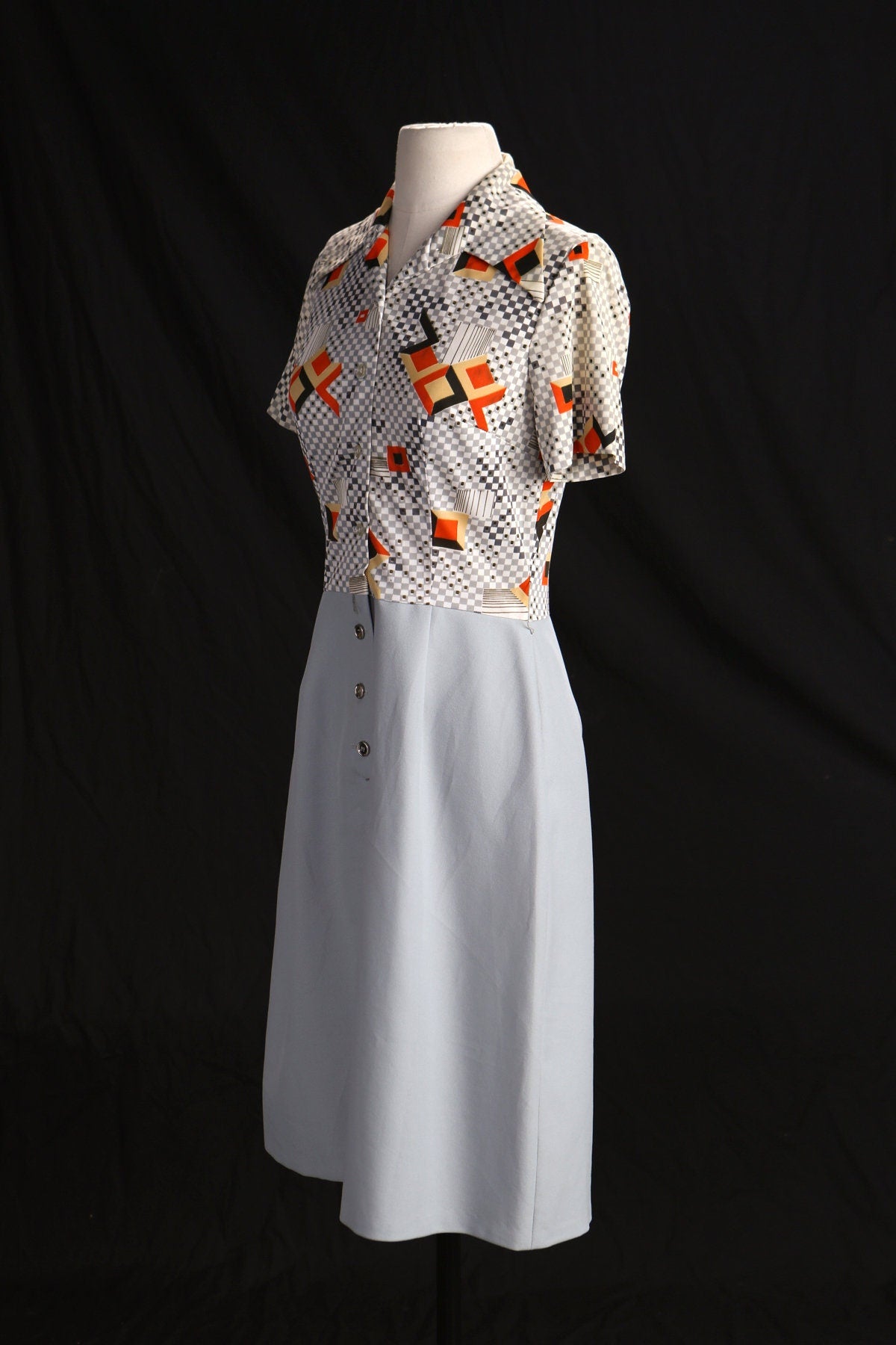 70's Gray Casual Dress