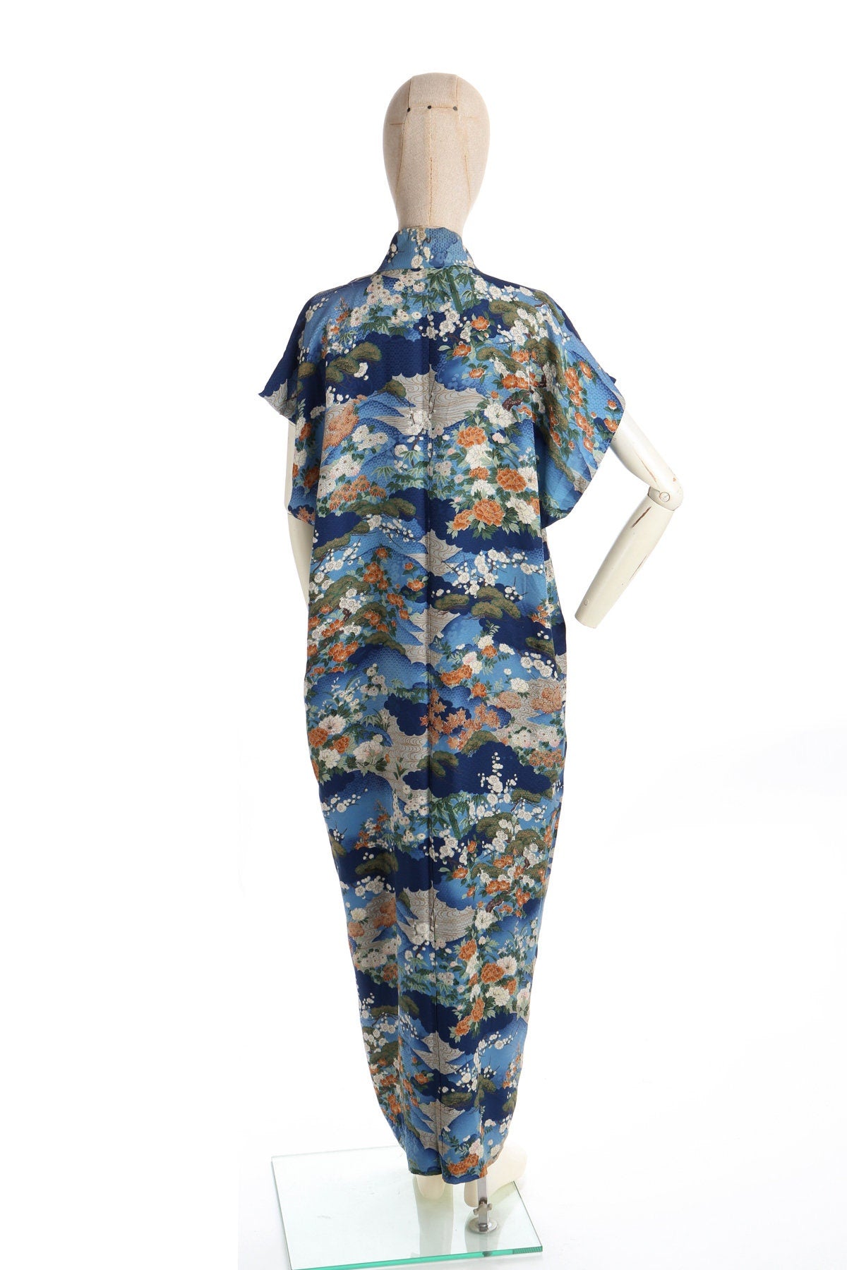 Kimono Robe - Blue Floral Print