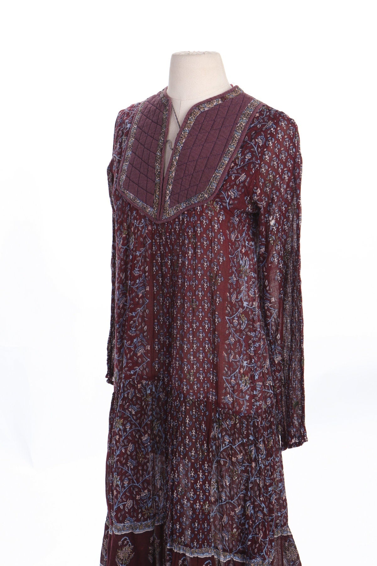 Women Floral Block Print Boho Summer Dress