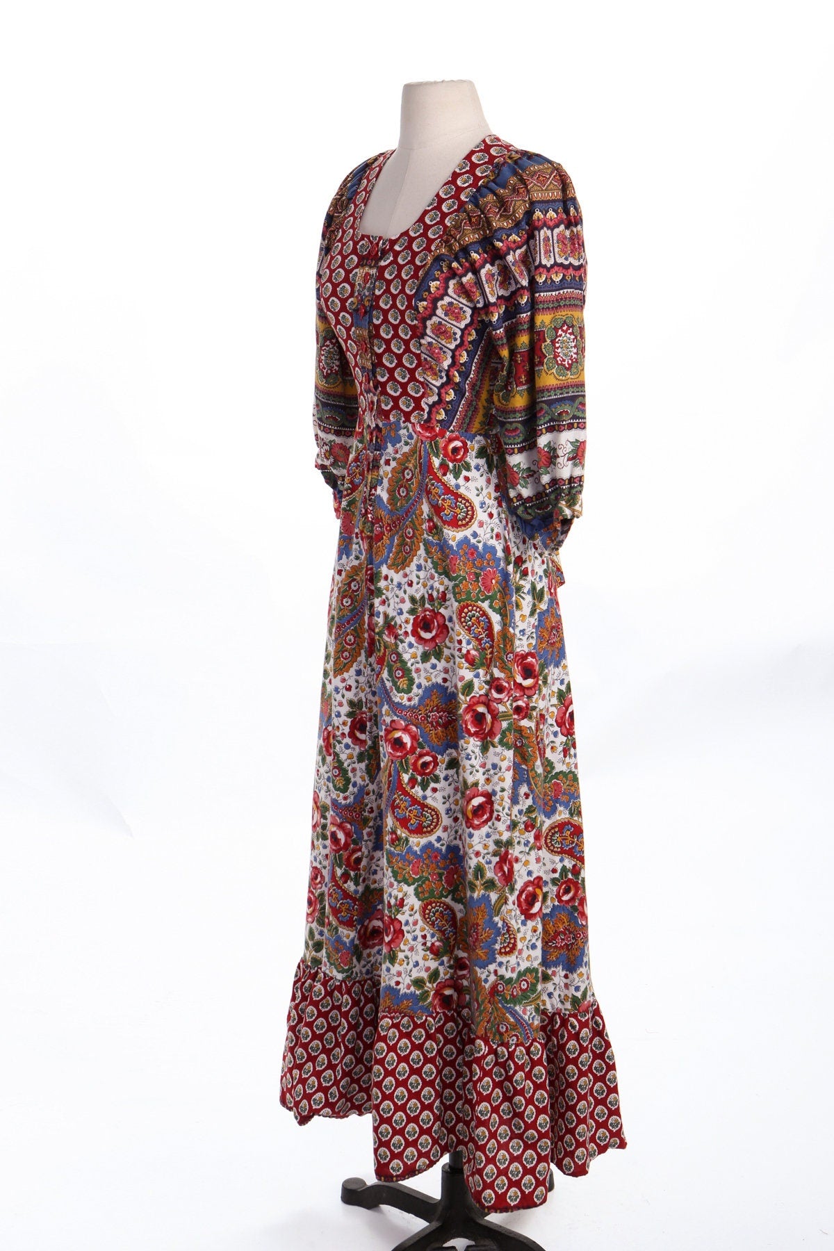 70's Patchwork Cotton Summer Dress