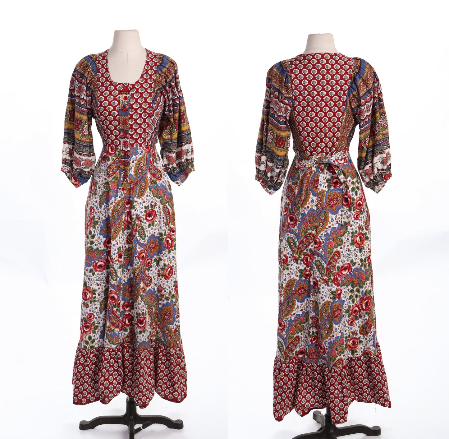 70's Patchwork Cotton Summer Dress