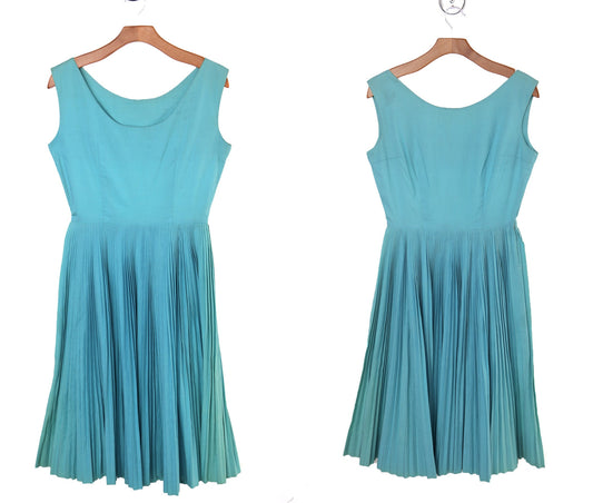 50's Women Blue Casual Dress