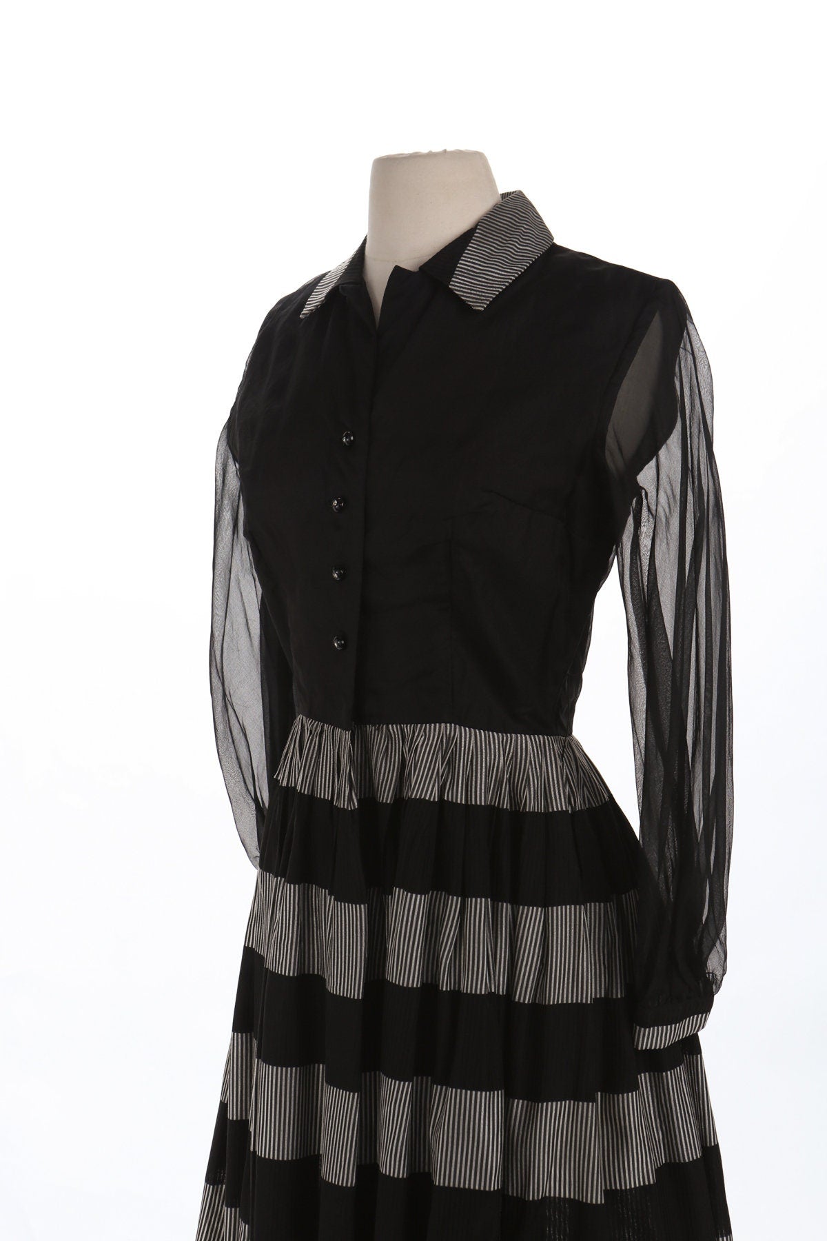 50's Women Black Evening Dress