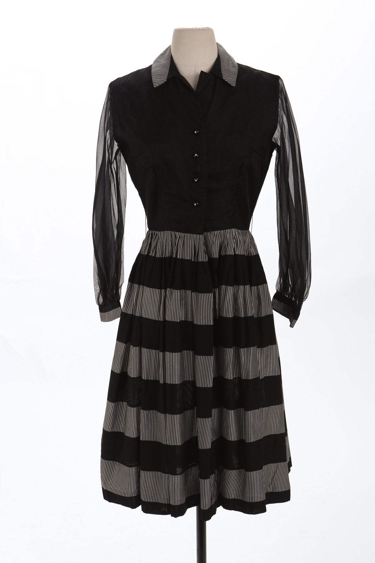 50's Women Black Evening Dress