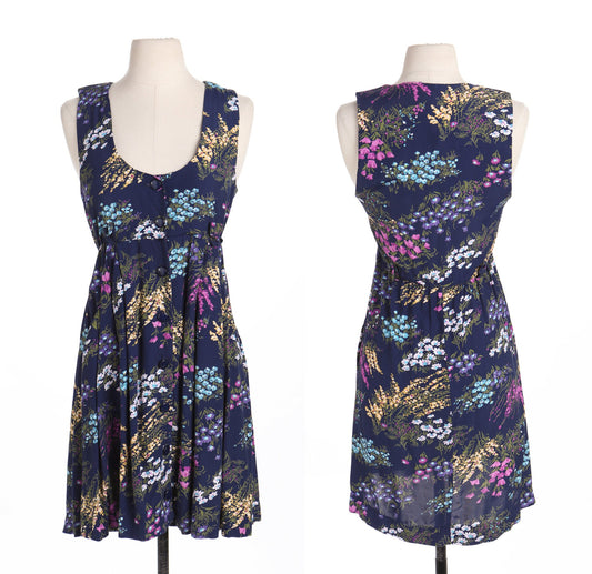 Women Floral Print Blue Summer Dress