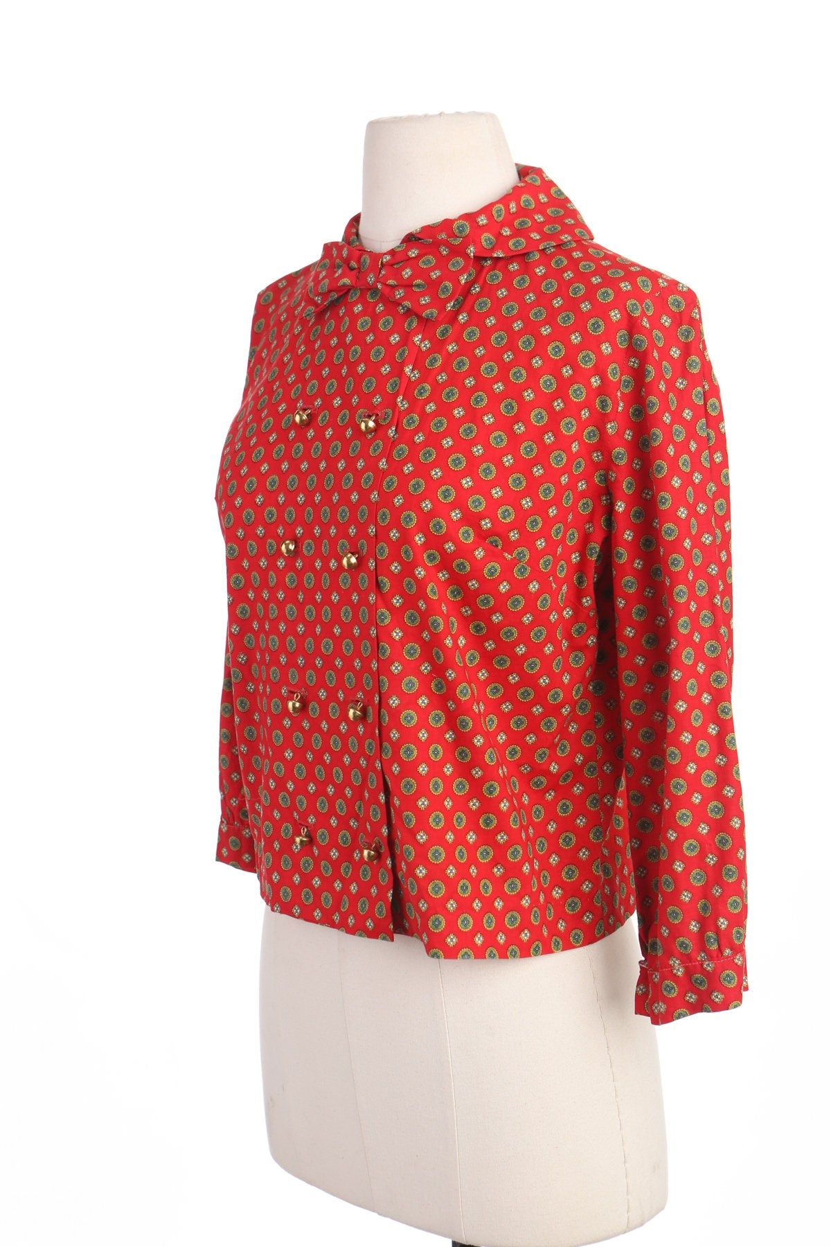Vintage Women Red Cropped Casual Jacket 60's - 70's
