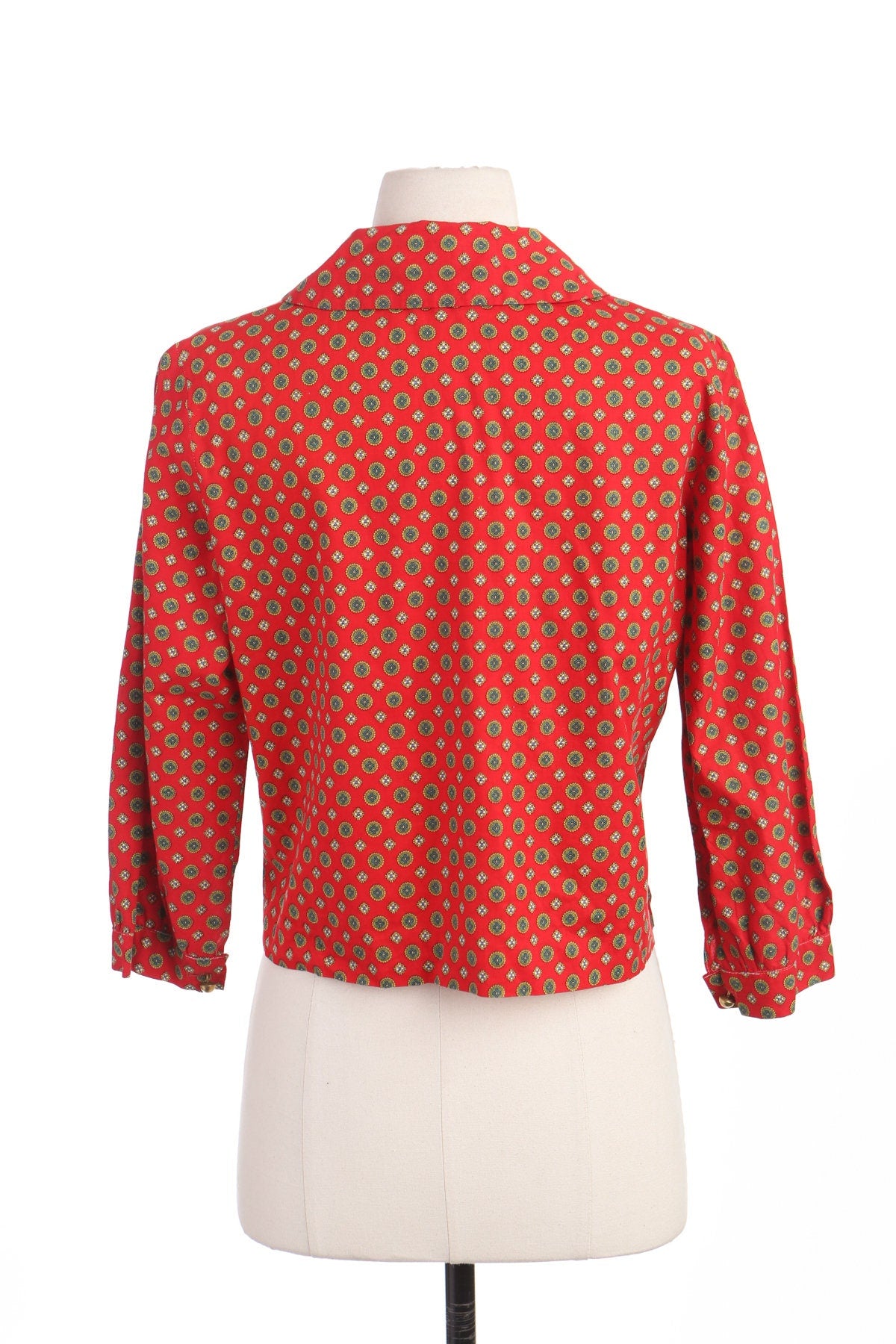 Vintage Women Red Cropped Casual Jacket 60's - 70's