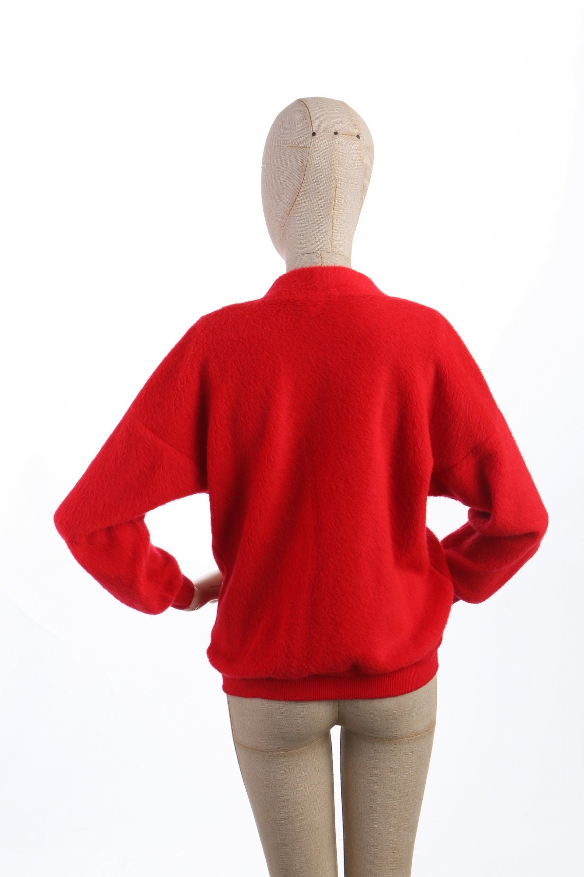Vintage Women Red Cardigan Sweater