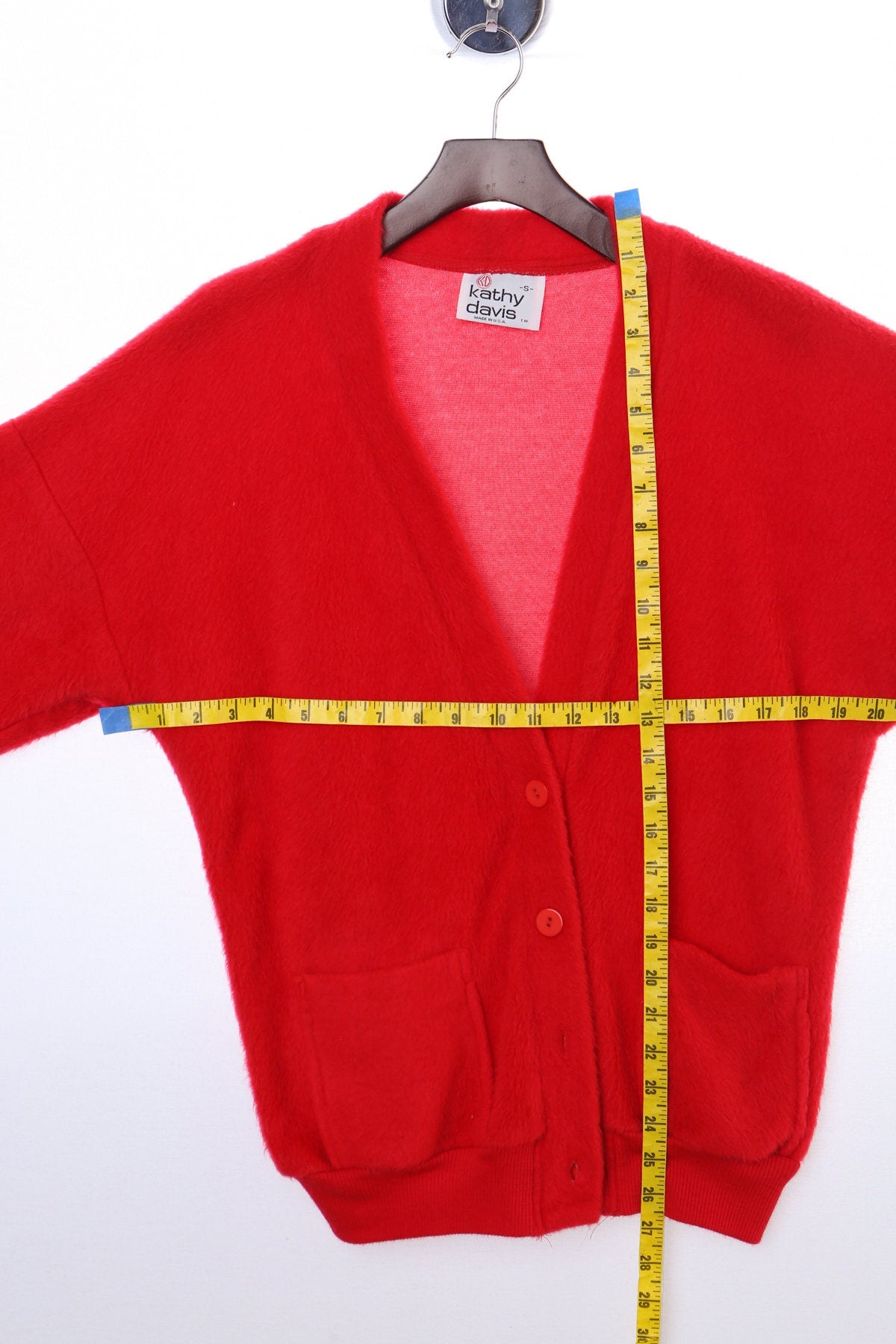 Vintage Women Red Cardigan Sweater