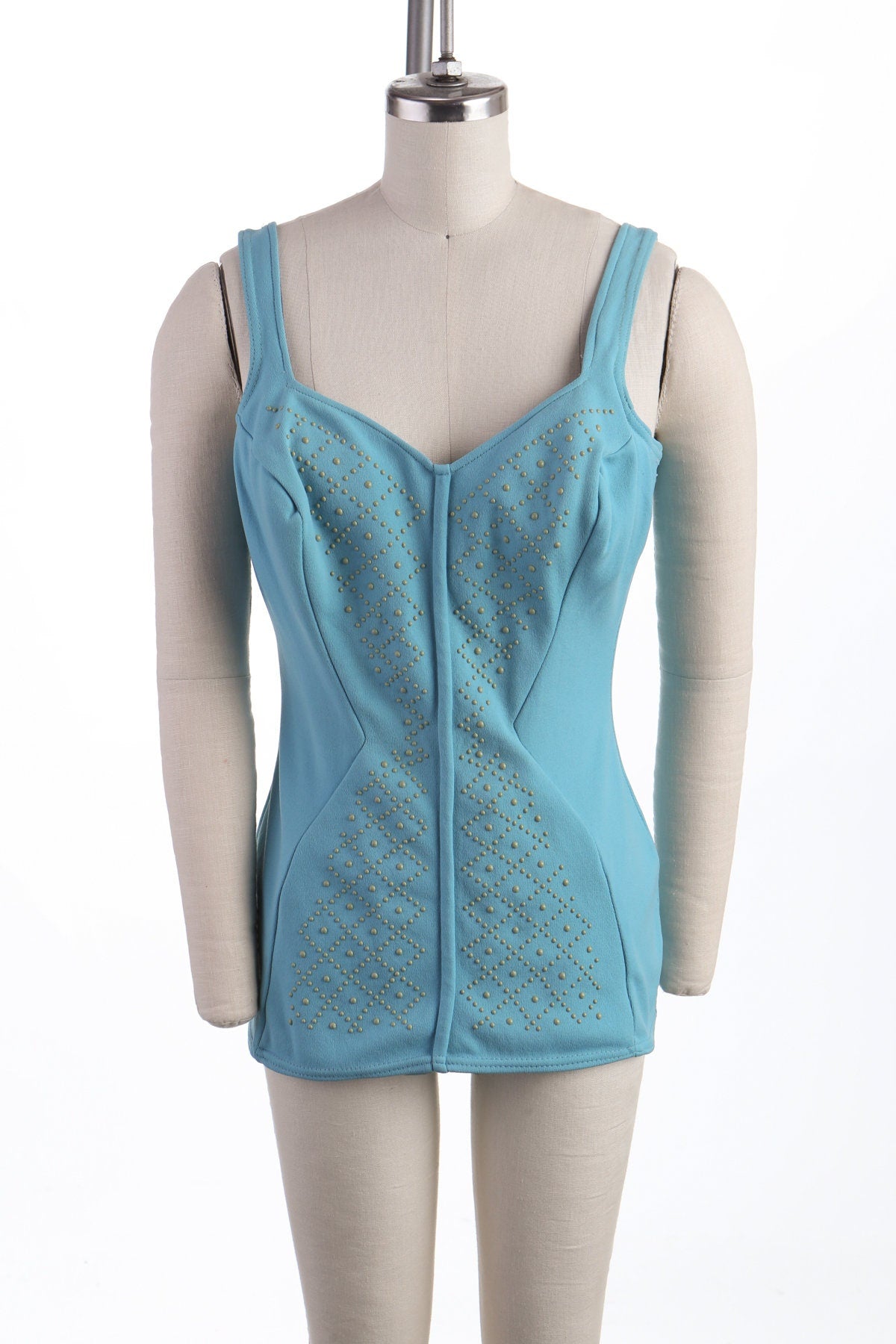 Vintage Women Blue Swimsuit