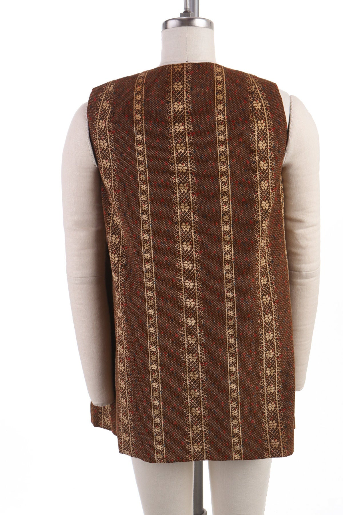 Vintage 70's Brown Hippie Floral print Vest