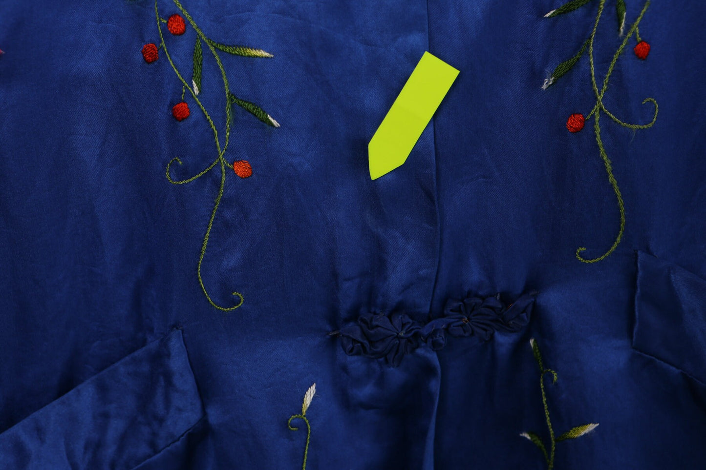 Vintage Blue Cheogsam Embroidered Blouse