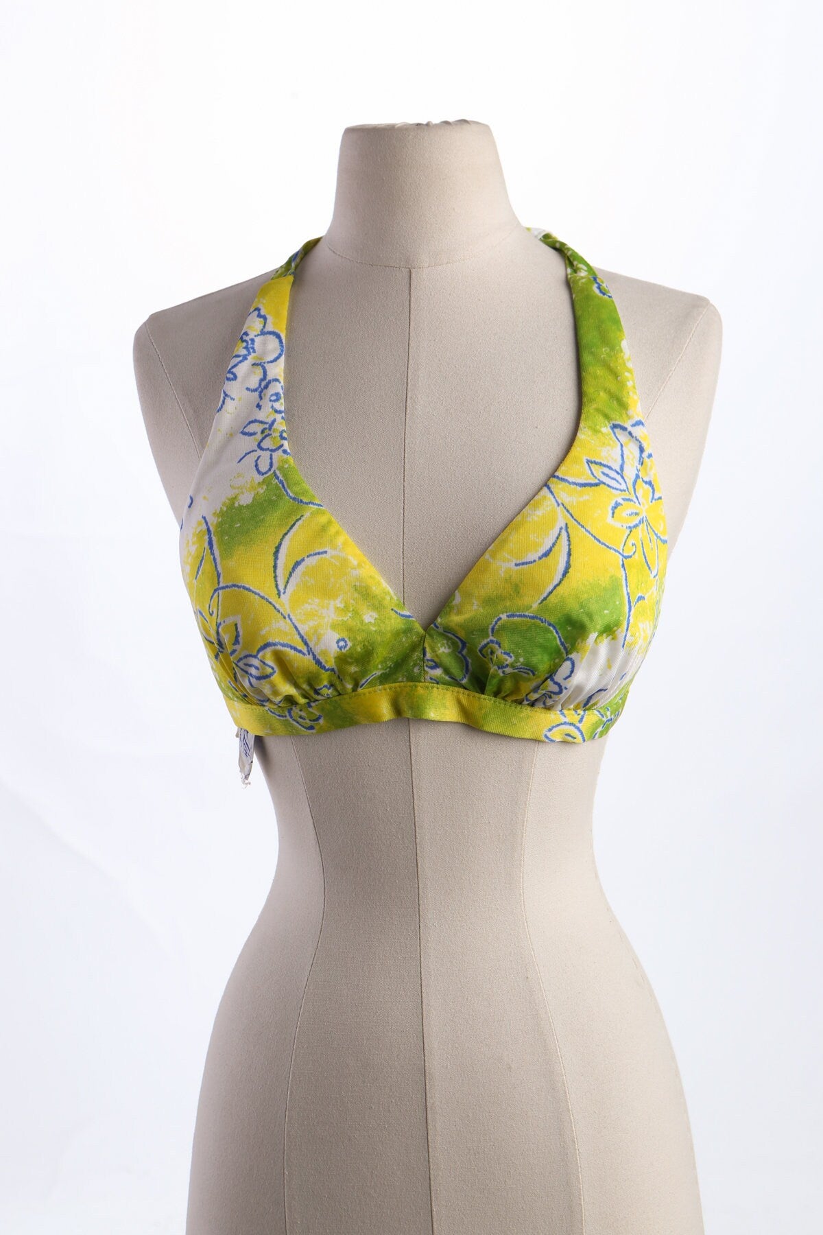 Women Bikini Top - Green Floral Print