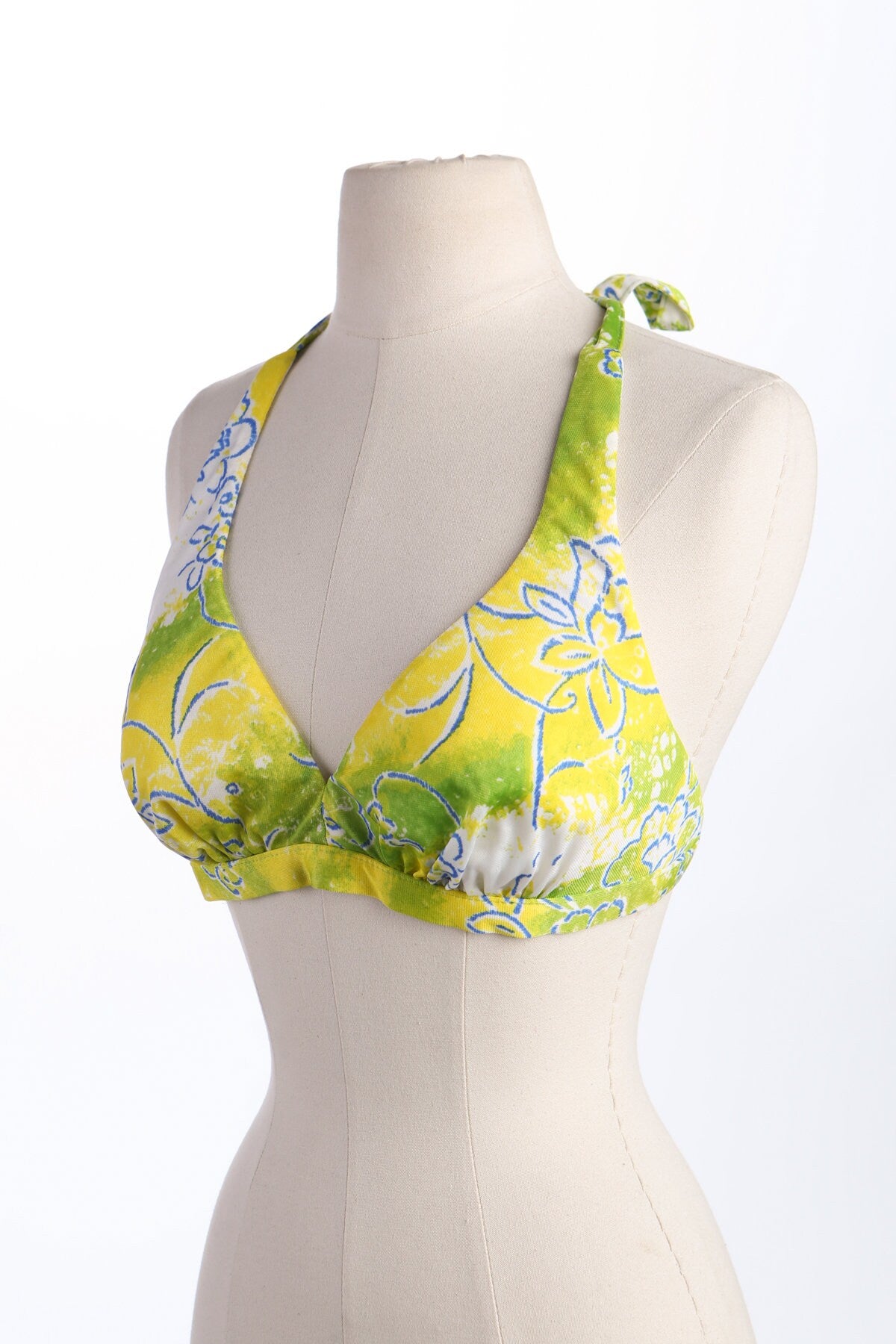 Women Bikini Top - Green Floral Print