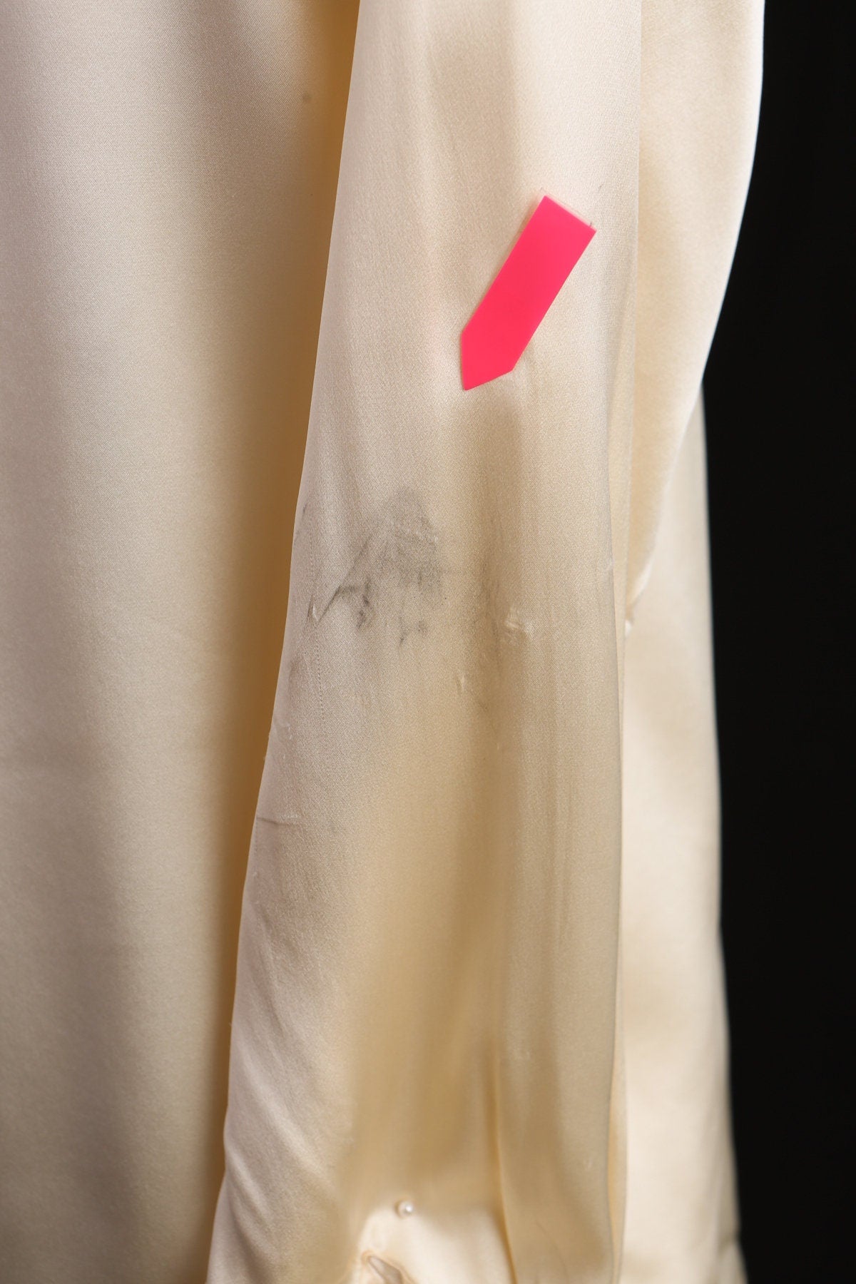 Vintage Women Beige Silk Pleated Casual Blouse