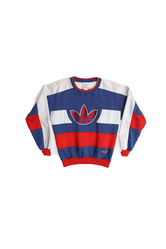 Vintage Adidas Striped Sweatshirt - Silver Label - 90's - 80's