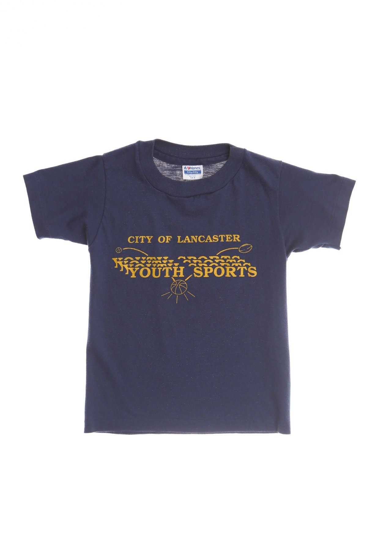 Vintage Blue Graphic T-shirt - City of Lancaster Youth Sports Print