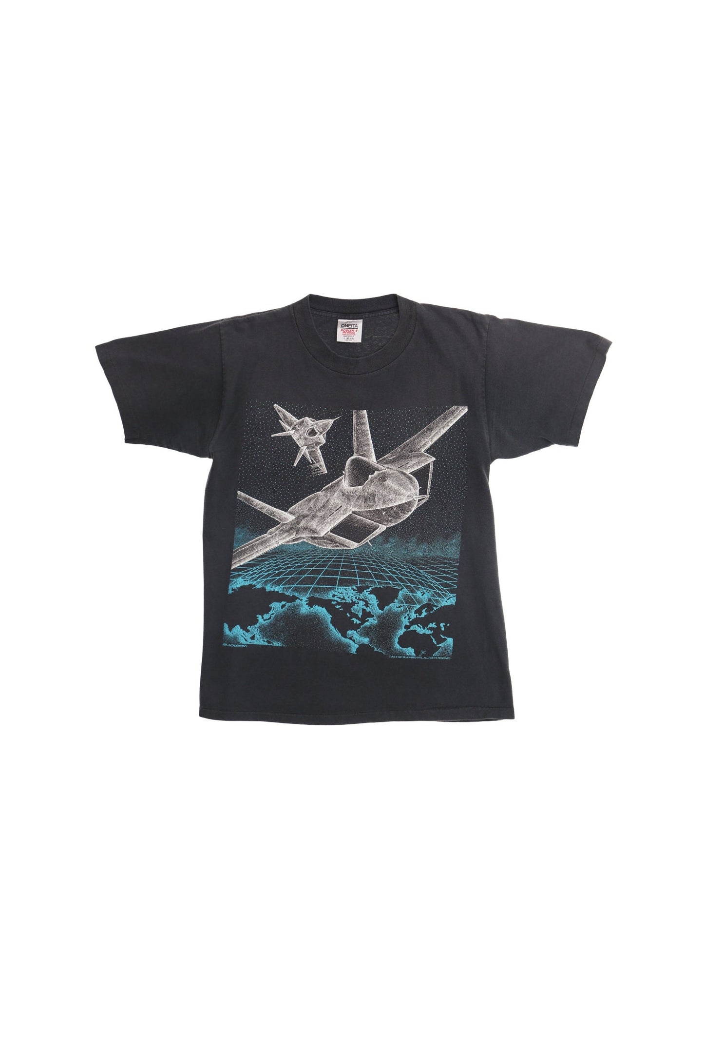 Vintage Black Graphic T-shirt - Super Cruiser Aircraft