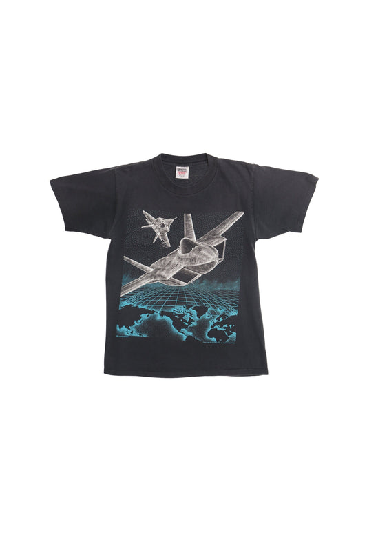 Vintage Black Graphic T-shirt - Super Cruiser Aircraft