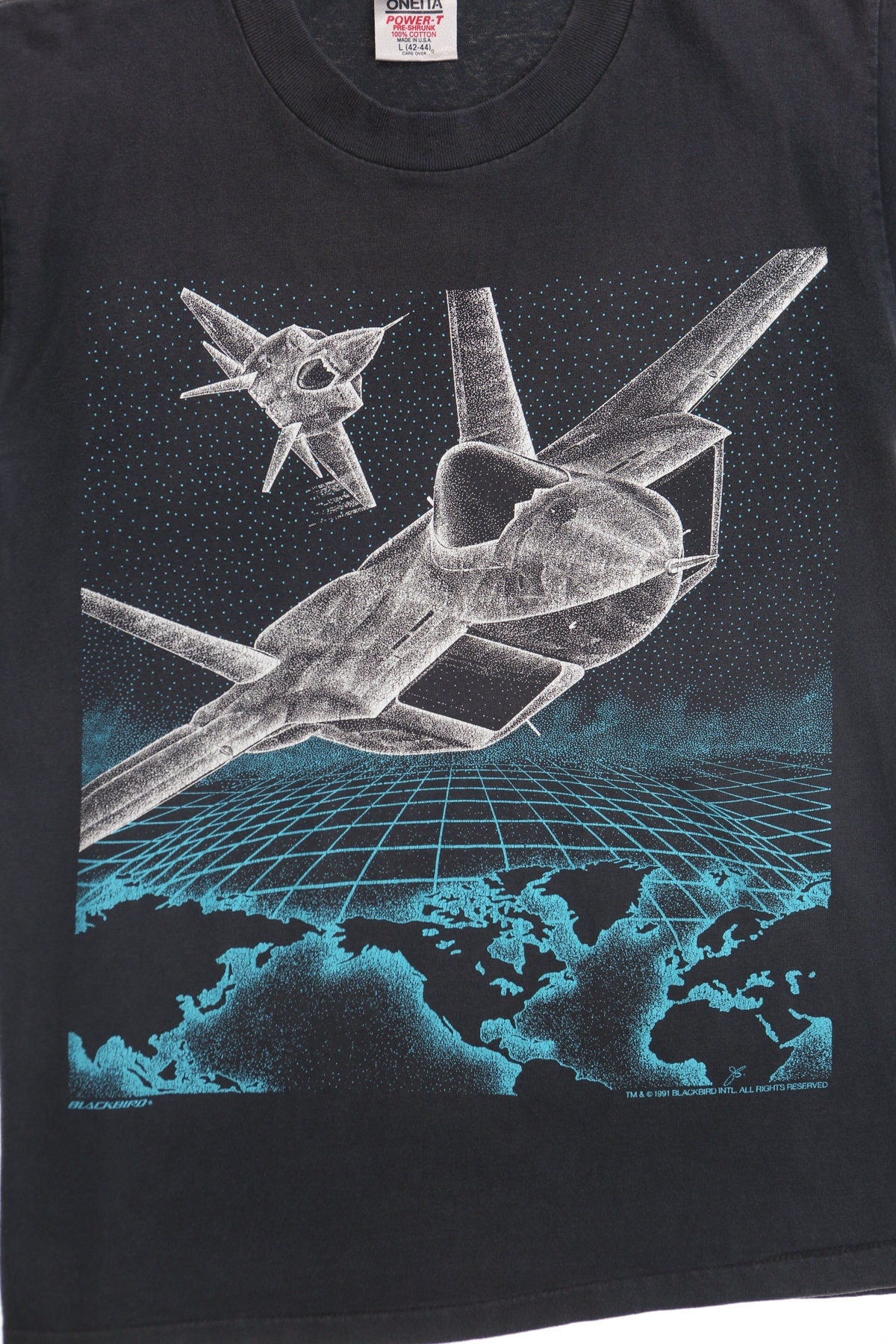 Vintage Black Graphic T-shirt - Super Cruiser Aircraft