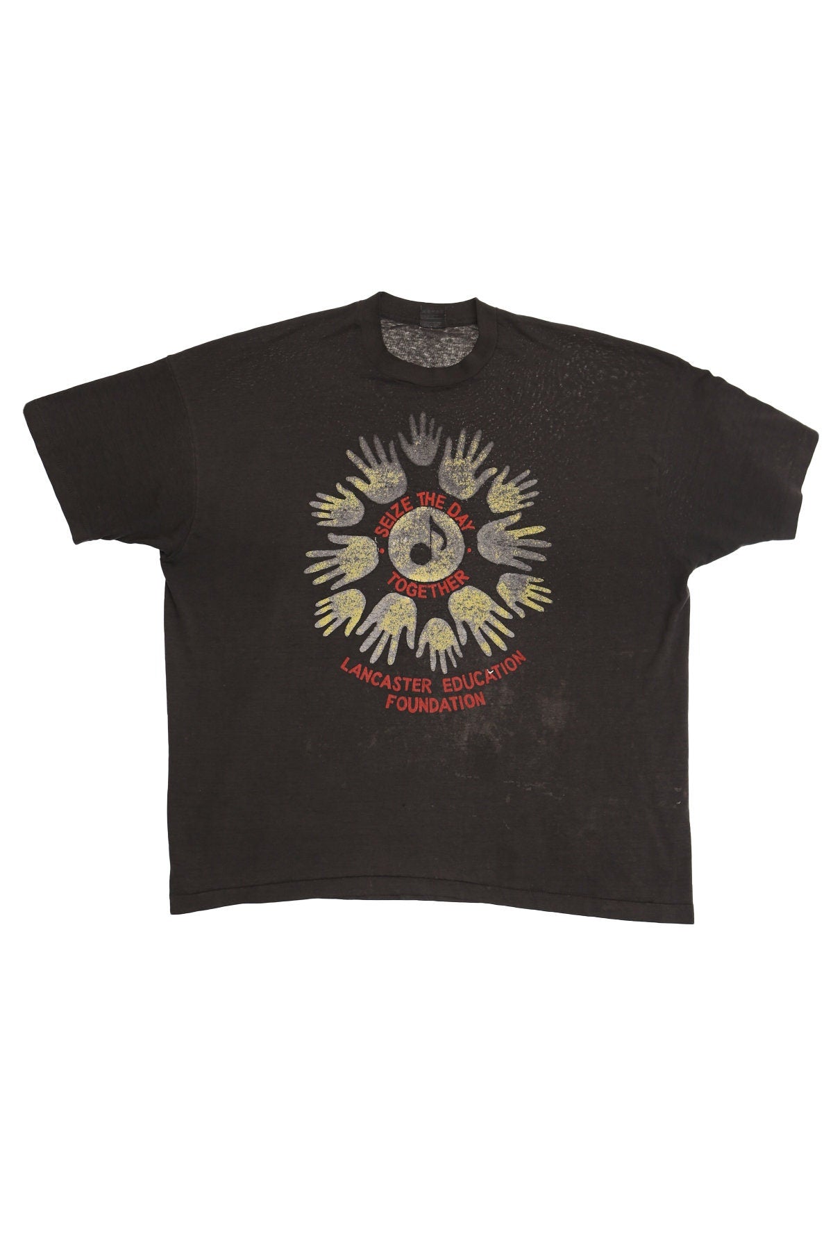 Vintage Music Black Graphic T-shirt - Seize The Day Together