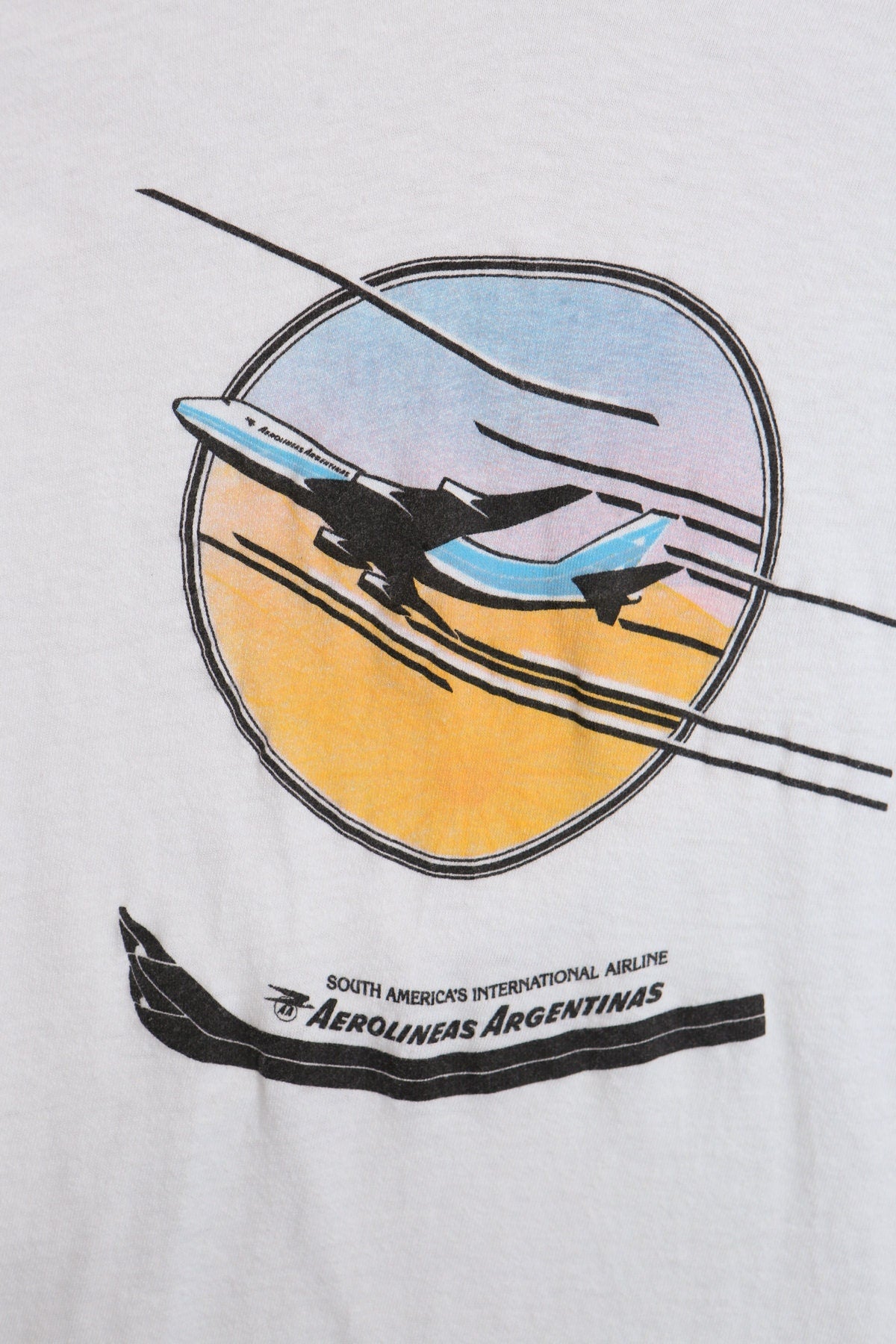 Aerolines Argentinas Vintage Graphic White T-shirt