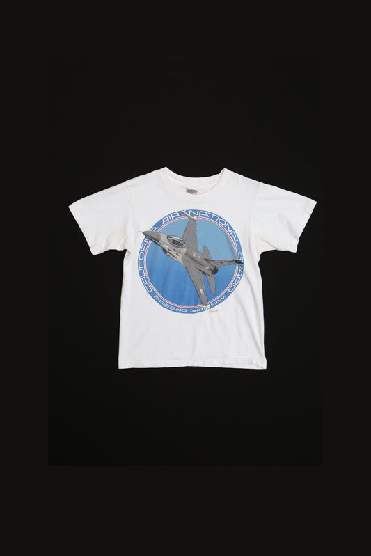 Fighter Jet White Graphic Shirt - 90's