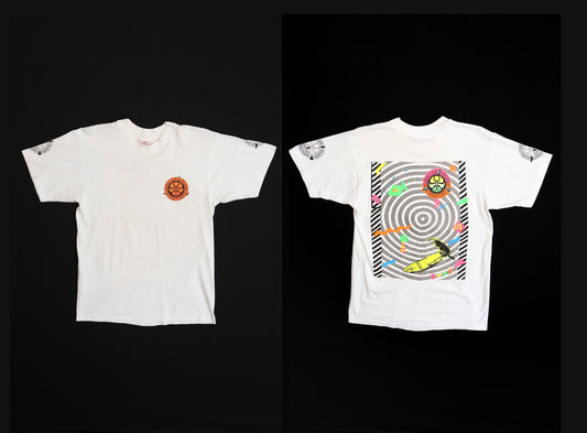 Hawaiian Island Creations White Graphic Shirt - Surfing 90's Print