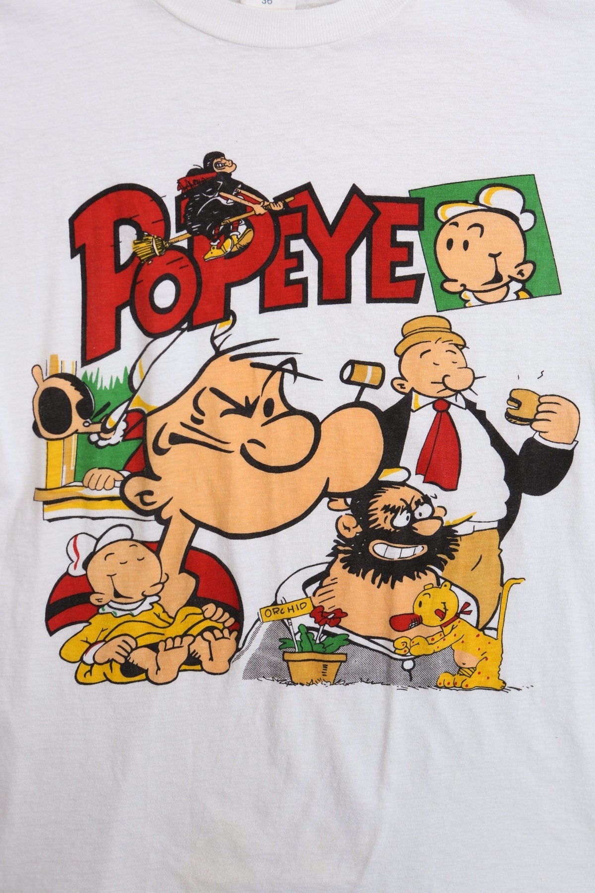 Vintage Popeye White Graphic T-shirt