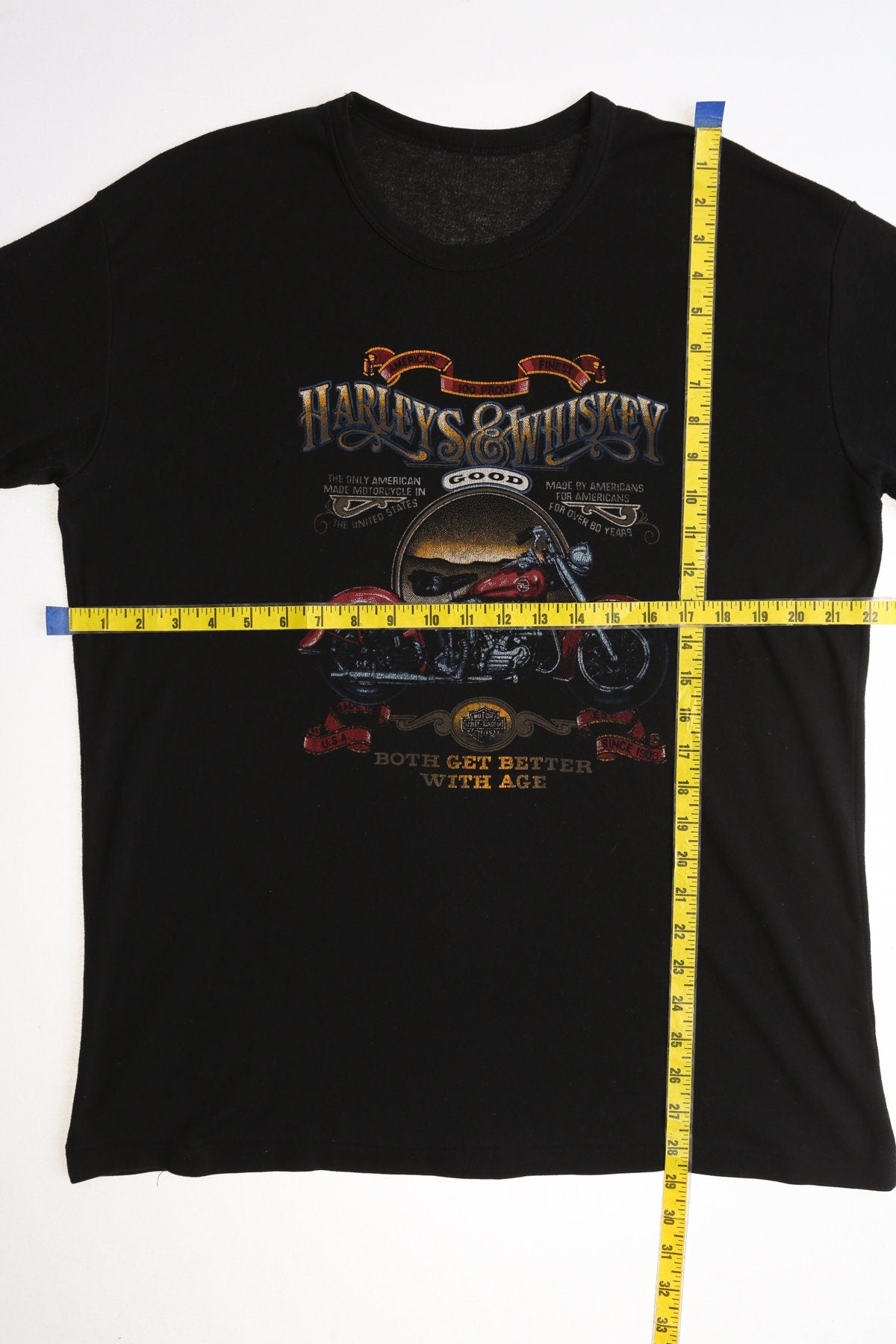 Biker Black Graphic Shirt Harley's and Whiskey's Both Get Better with Age