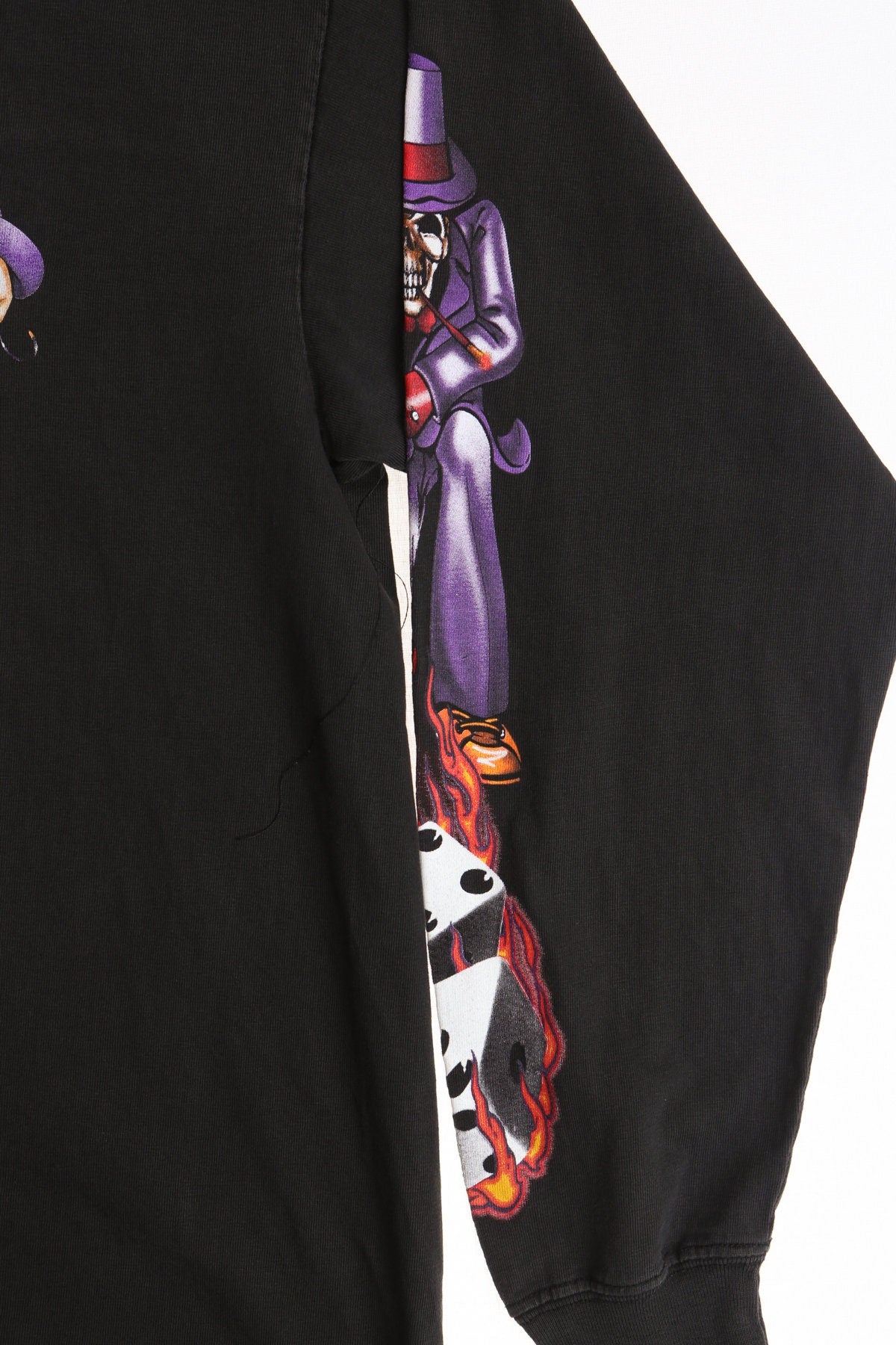 Skull Joker Log Sleeve Black Graphic Shirt