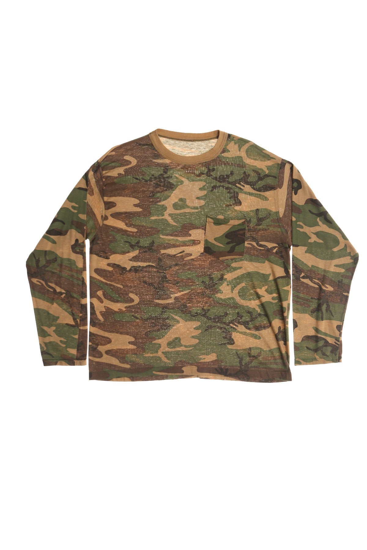 Vintage Long Sleeve Green Camouflage Shirt