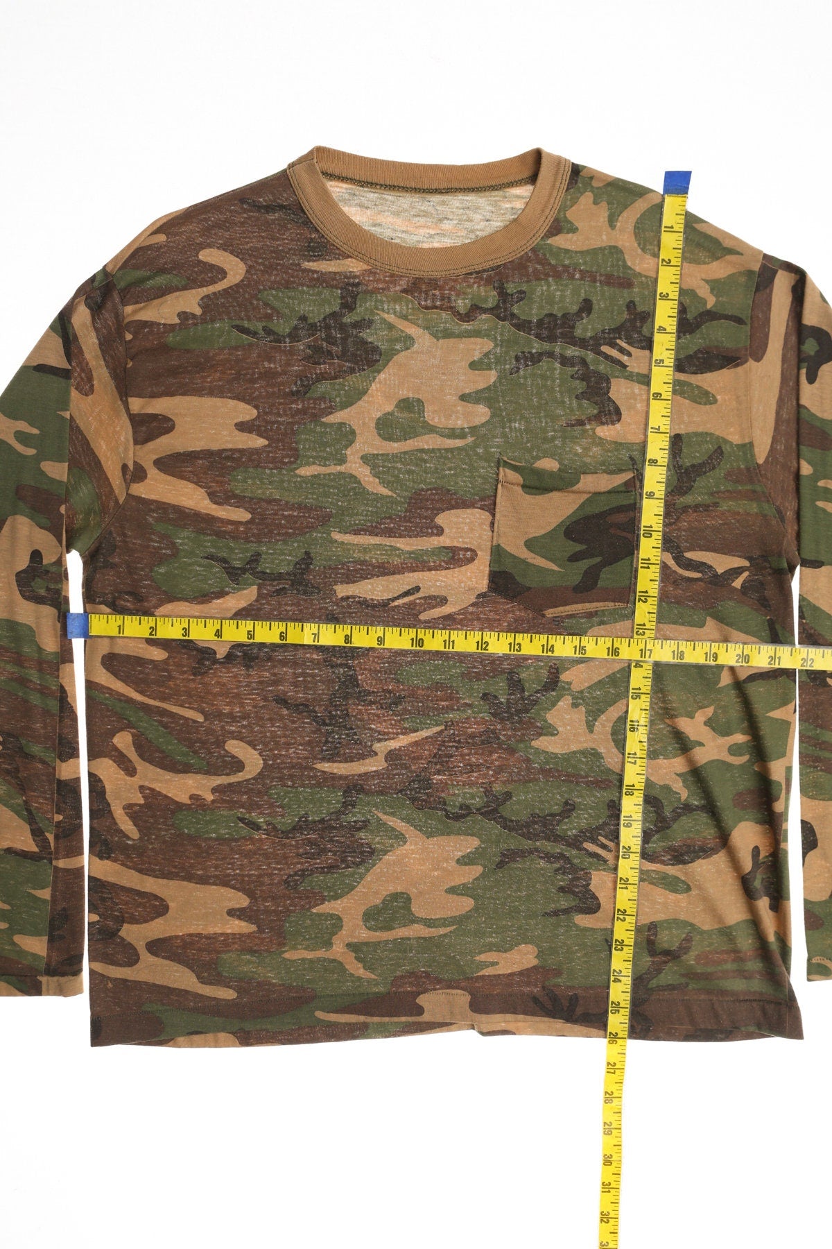 Vintage Long Sleeve Green Camouflage Shirt