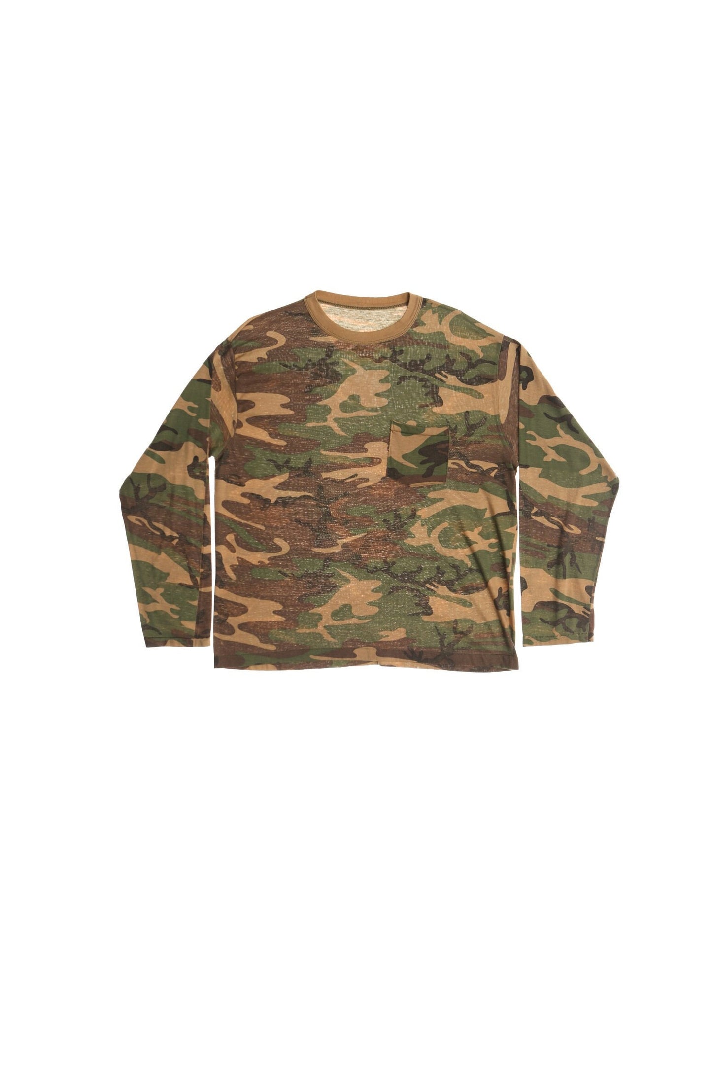 Vintage Long Sleeve Green Camouflage Shirt