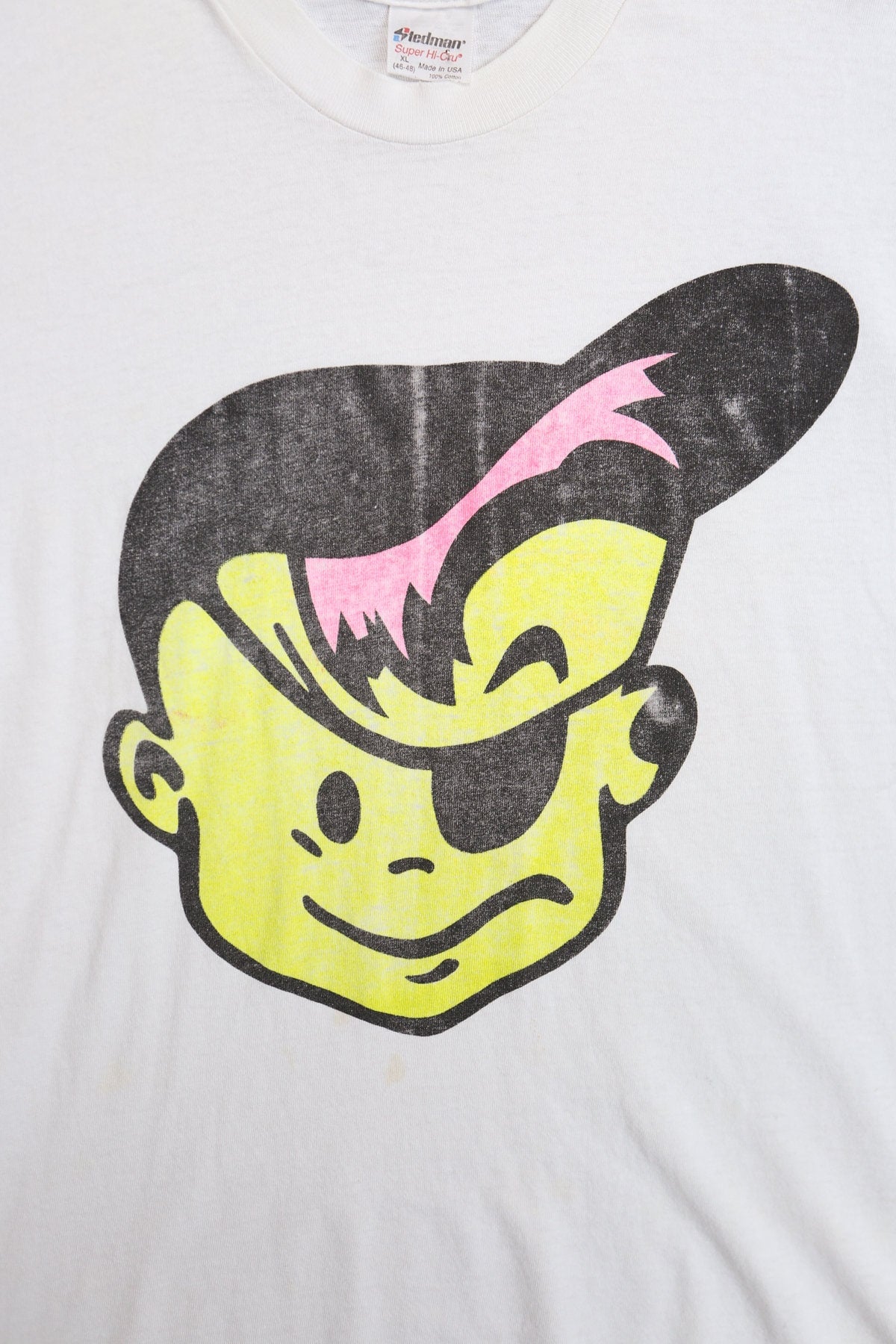 Bubble Gum Beach Gear One eye Patch White Graphic T-shirt