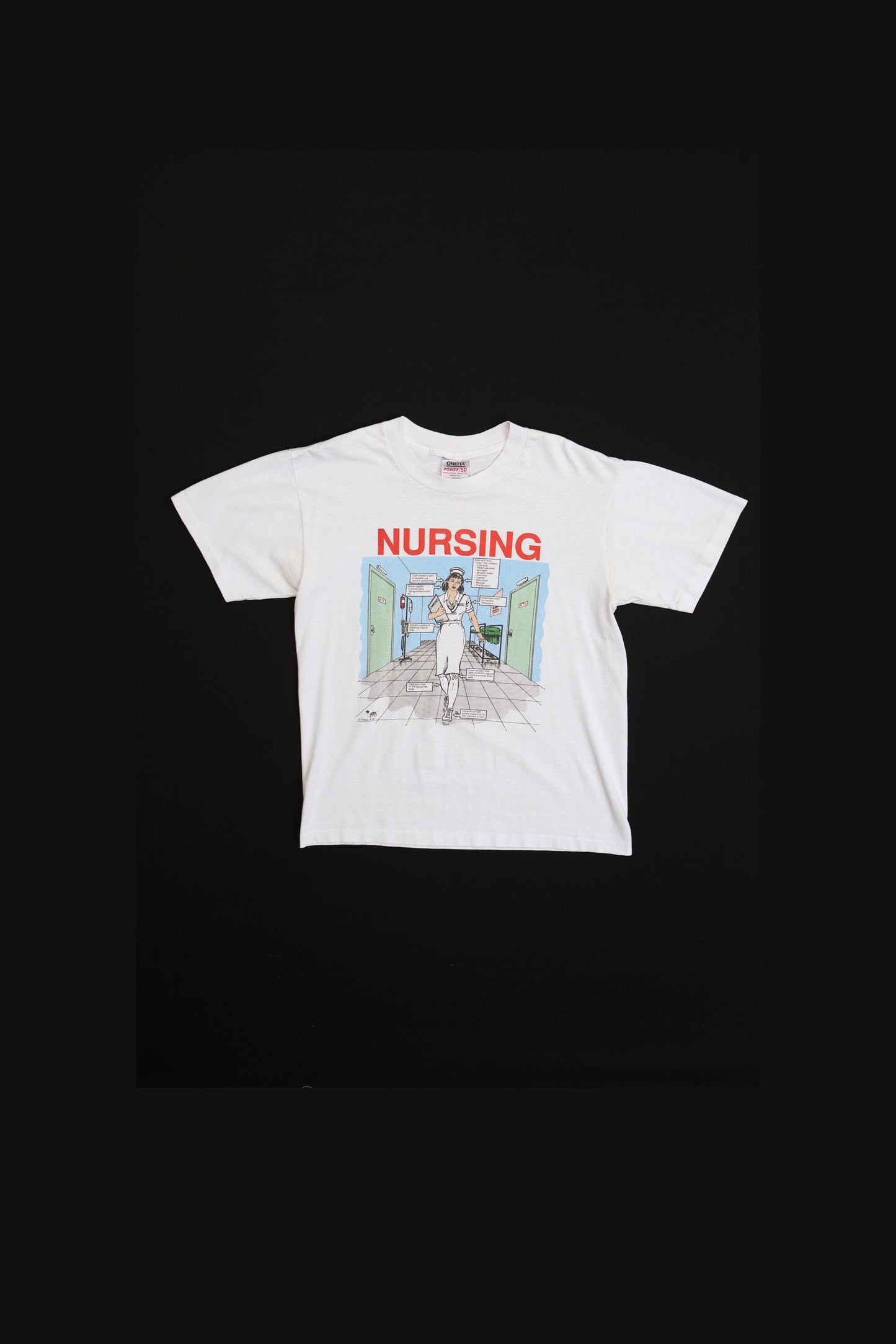 Nursing Vintage Graphic White T-shirt