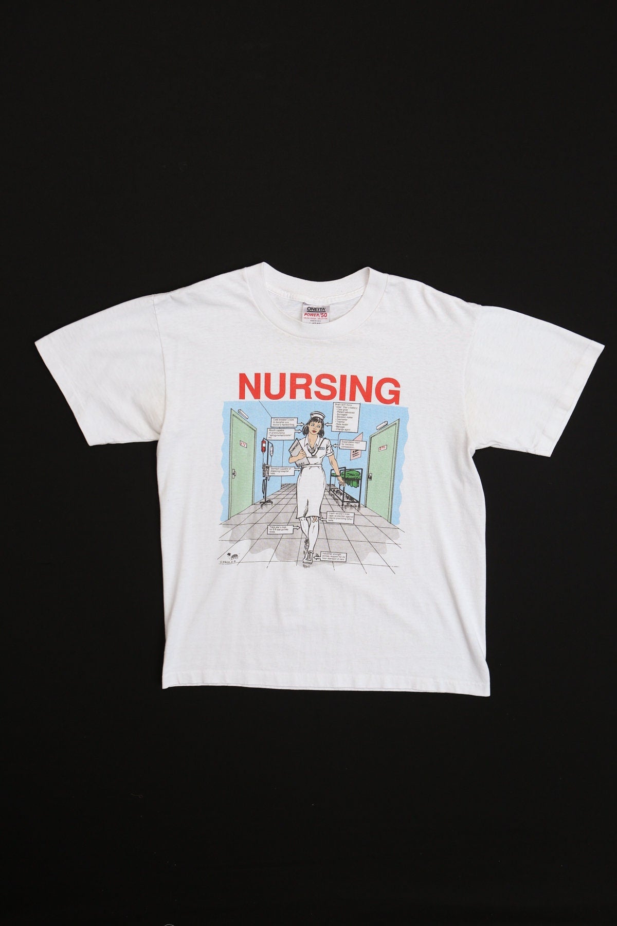 Nursing Vintage Graphic White T-shirt