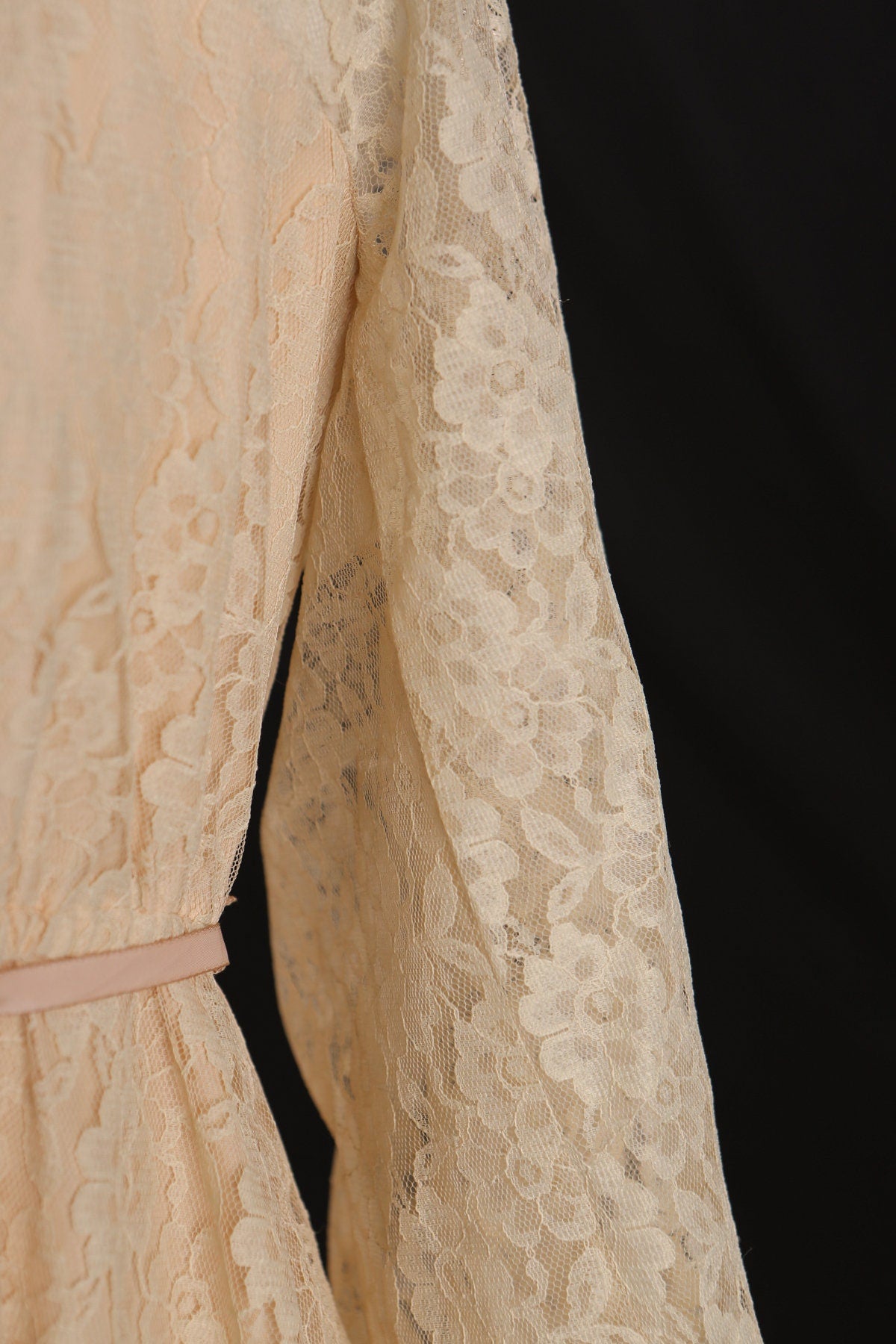 Vintage 70's Prairie Lace Long Boho Dress