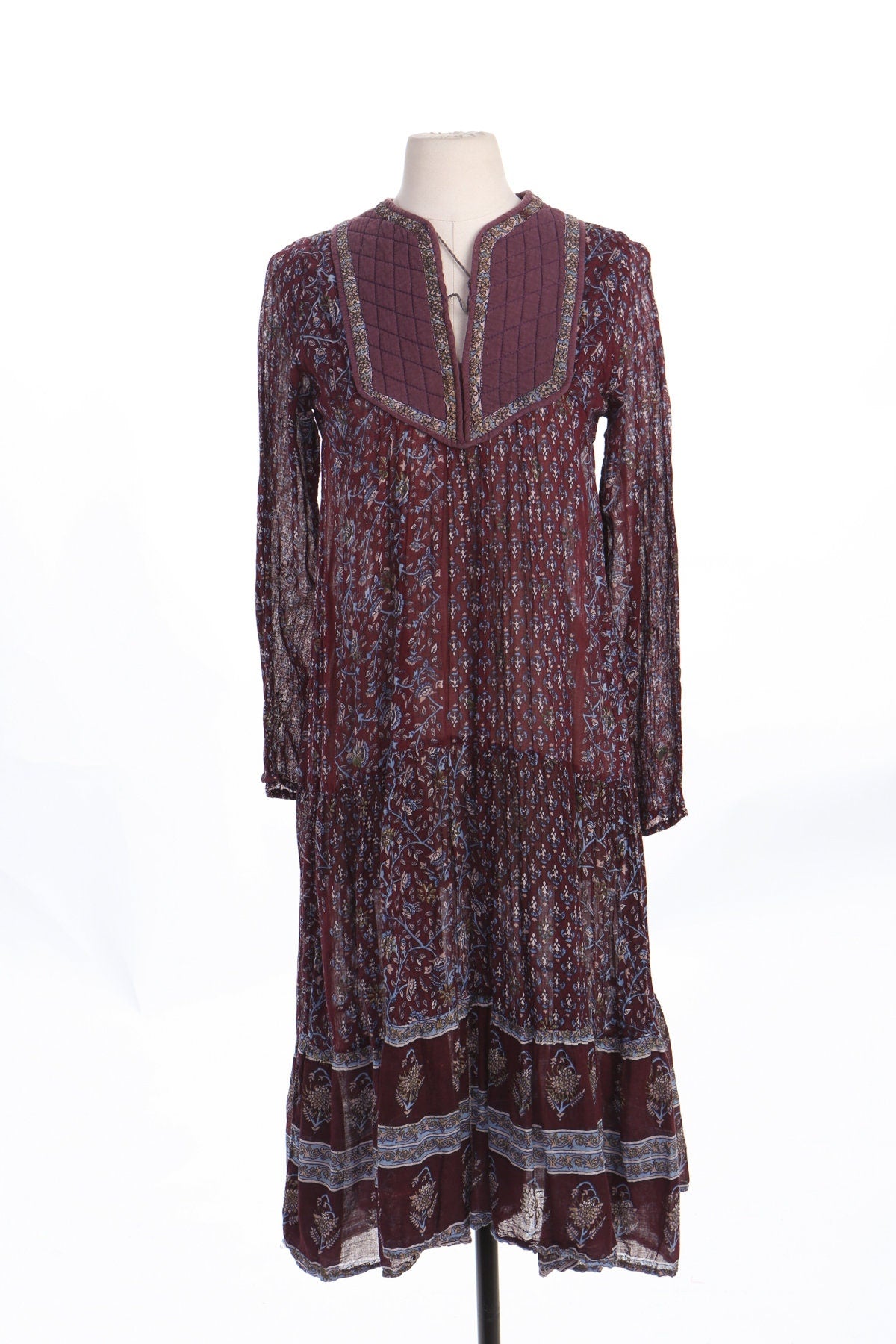 Women Floral Block Print Boho Summer Dress