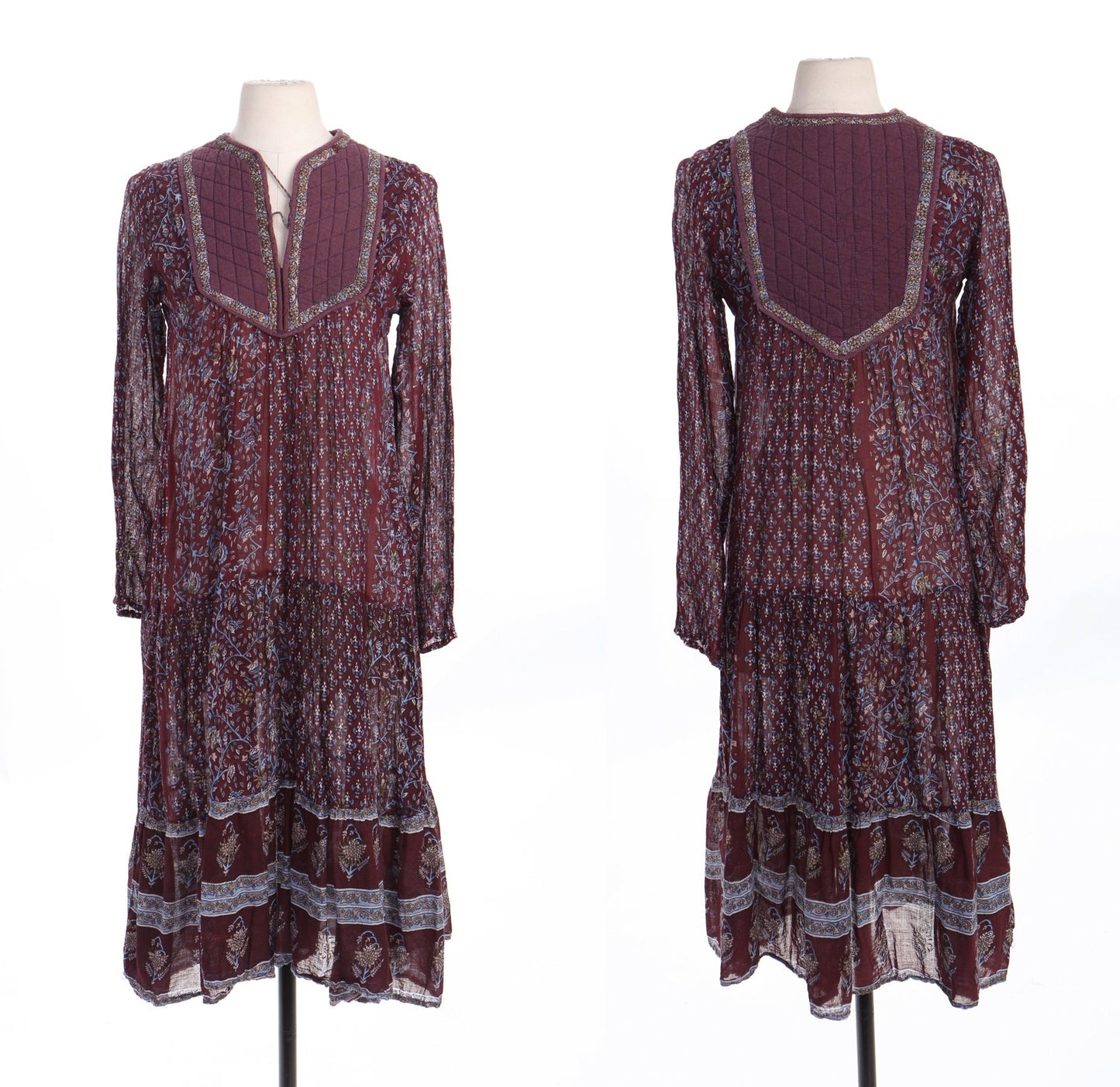 Women Floral Block Print Boho Summer Dress