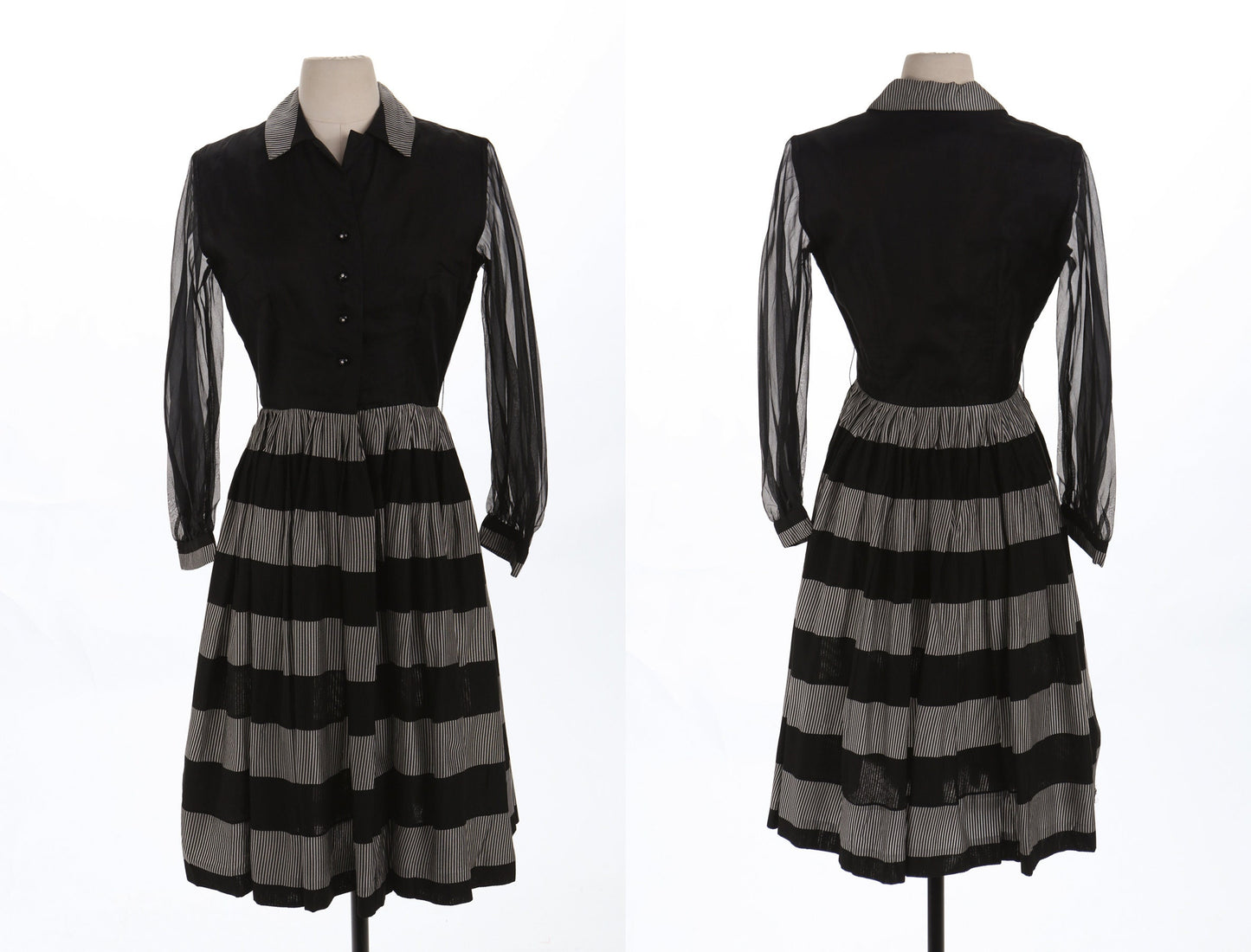 50's Women Black Evening Dress