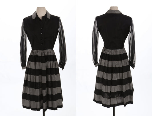 50's Women Black Evening Dress