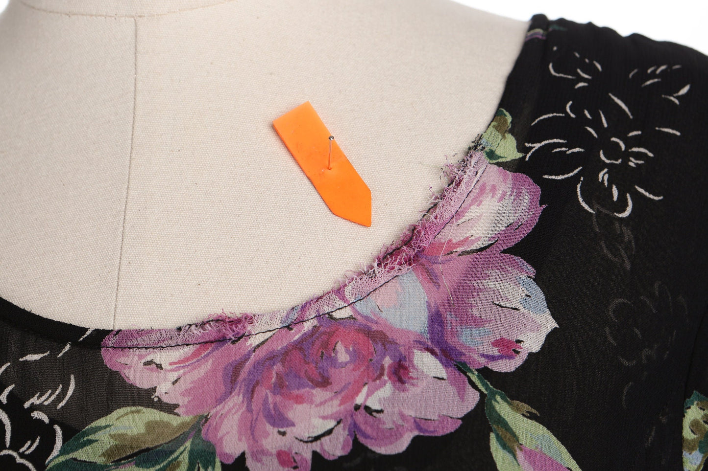 90's Floral Print Black Long Summer Dress